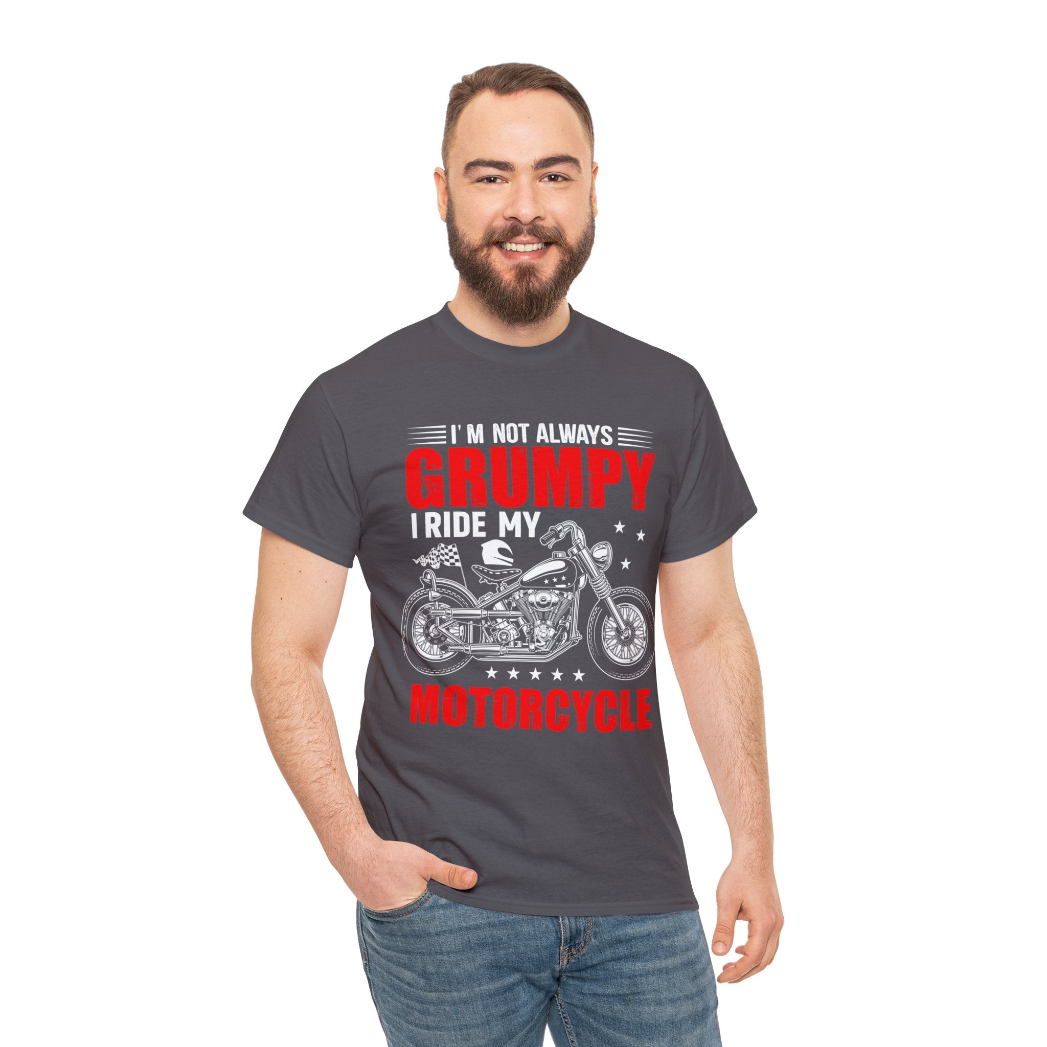 Funny Old Man Biker Motorcycle Bike Night Week T-Shirt Im not Always Grumpy I Ride My Motorcycle