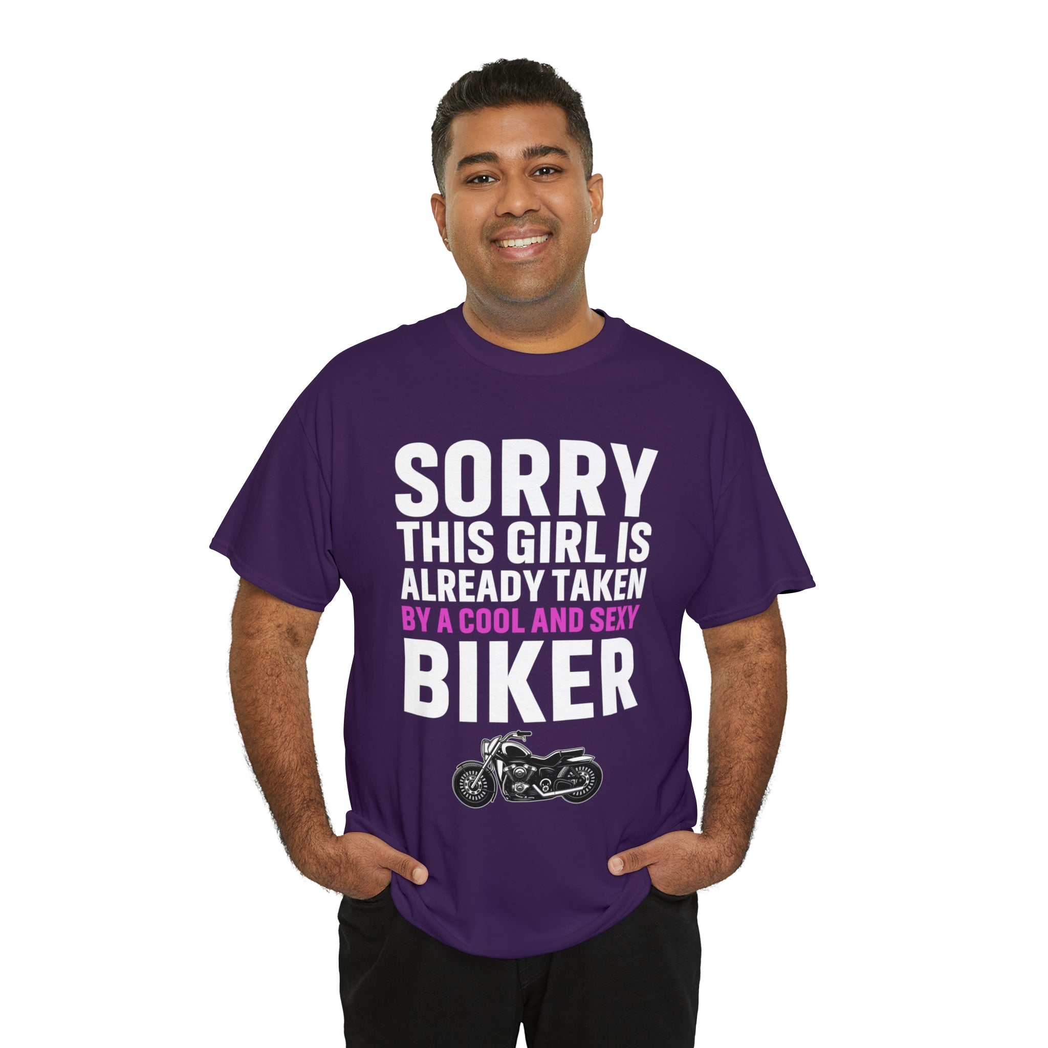 Women's Couples Funny Biker Bike Night Week Motorcycle T-shirt  Tee Shirt Sorry This Girl Is Already Taken By a Cool and Sexy Biker