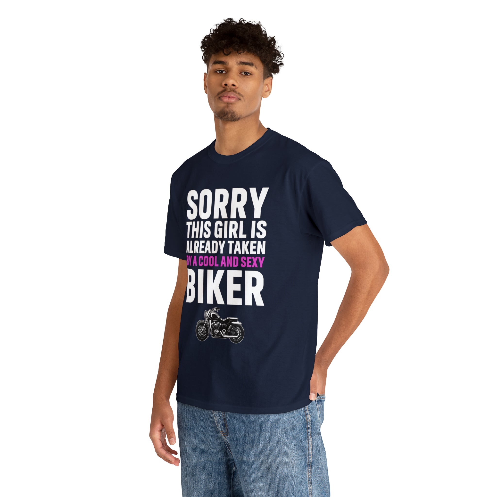 Women's Couples Funny Biker Bike Night Week Motorcycle T-shirt  Tee Shirt Sorry This Girl Is Already Taken By a Cool and Sexy Biker