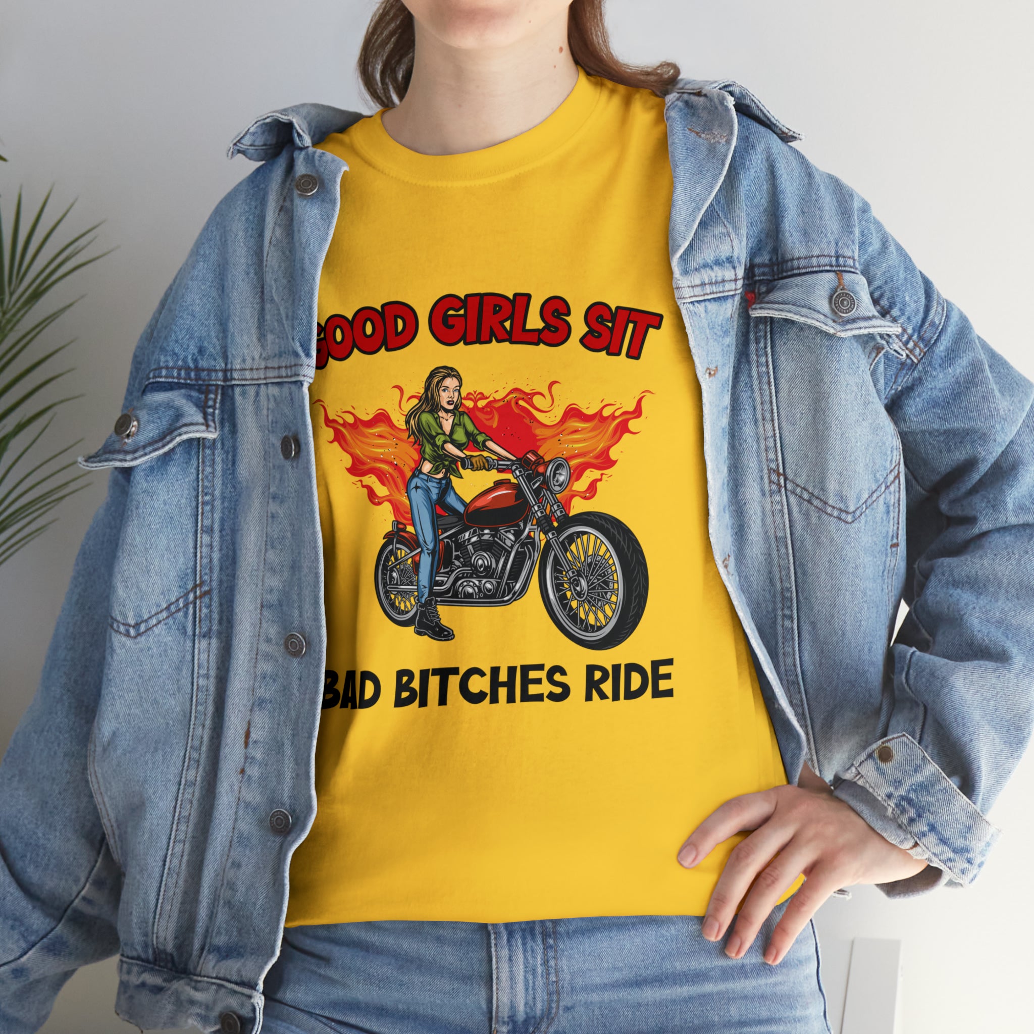 Women Motorcycle Street Wear T-Shirt Good Girls Sit Bad Bitches Ride Bike Week