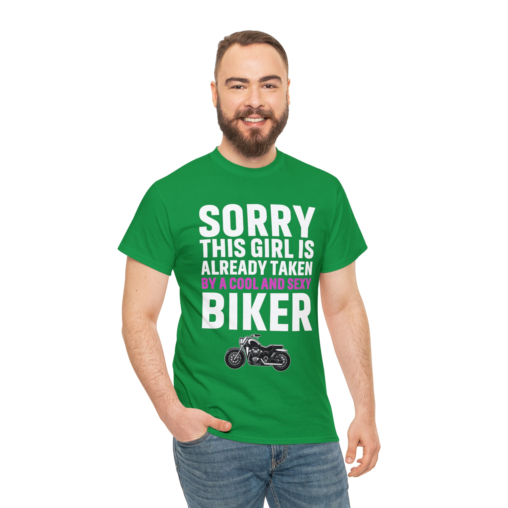 Women's Couples Funny Biker Bike Night Week Motorcycle T-shirt  Tee Shirt Sorry This Girl Is Already Taken By a Cool and Sexy Biker