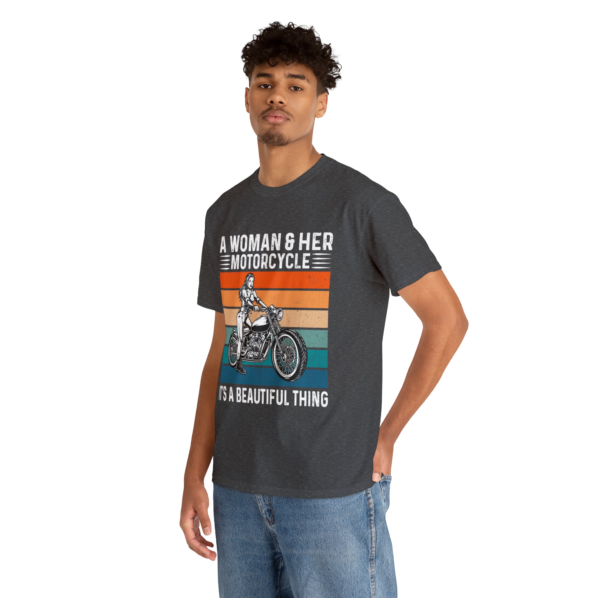 Funny Biker Chick Bike Night Week Motorcycle Casual Streetwear T-shirt a Woman and her Bike its a Beautiful Thing