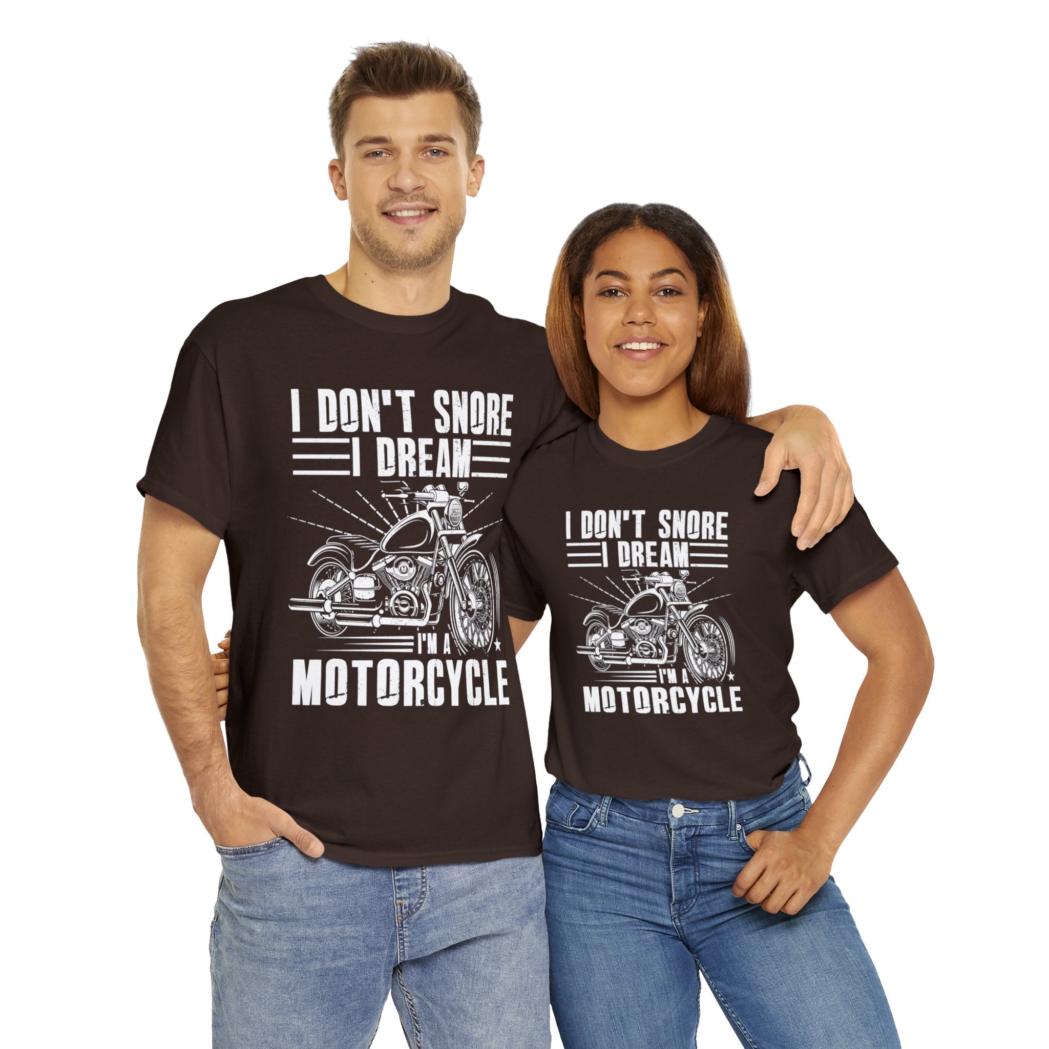 Mens Womens Funny Biker Motorcycle Bike Night Week T-shirt I don't snore I dream I am a Motorcycle