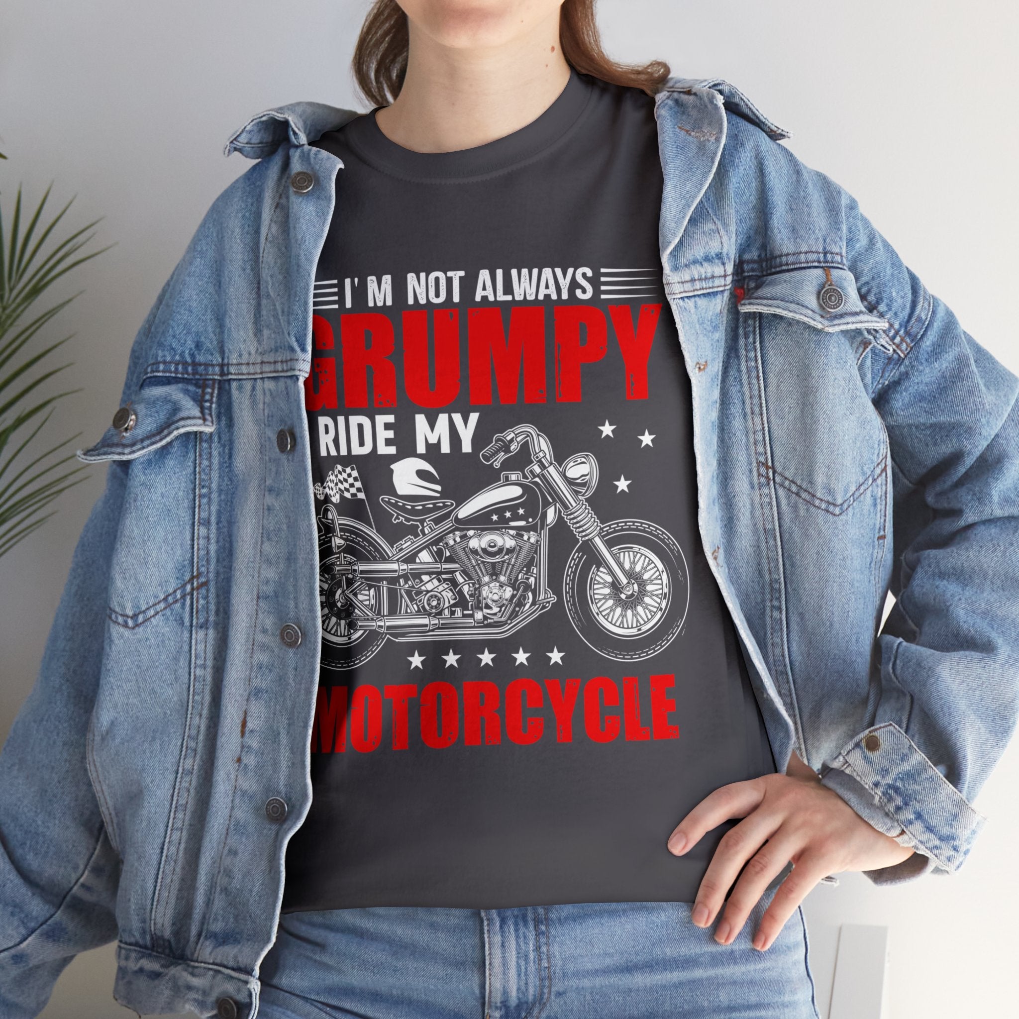 Funny Old Man Biker Motorcycle Bike Night Week T-Shirt Im not Always Grumpy I Ride My Motorcycle