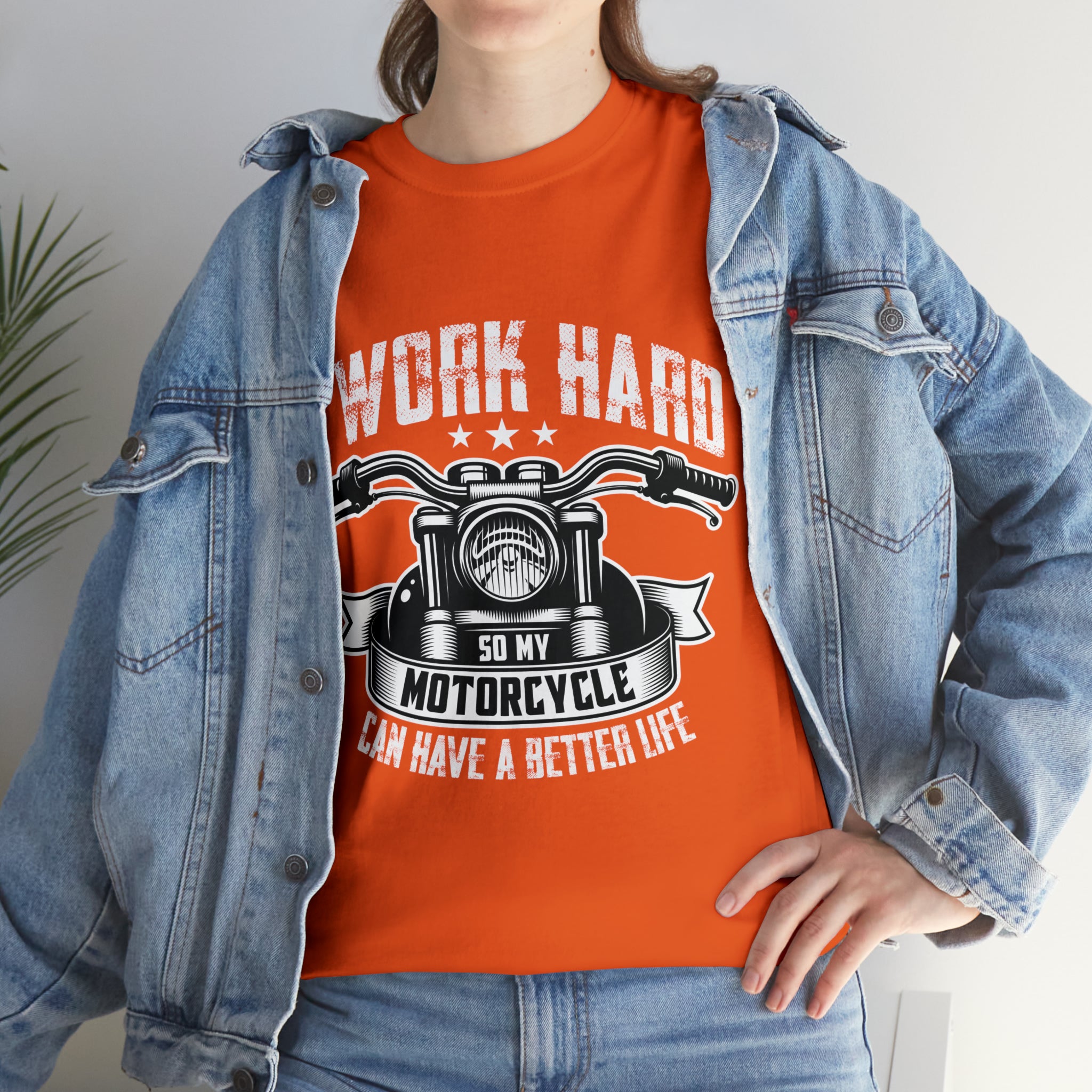 Men's Women's Unisex Funny Biker Motorcycle Bike Night Week Casual T-shirt I work so My Bike Can Have a Better Life