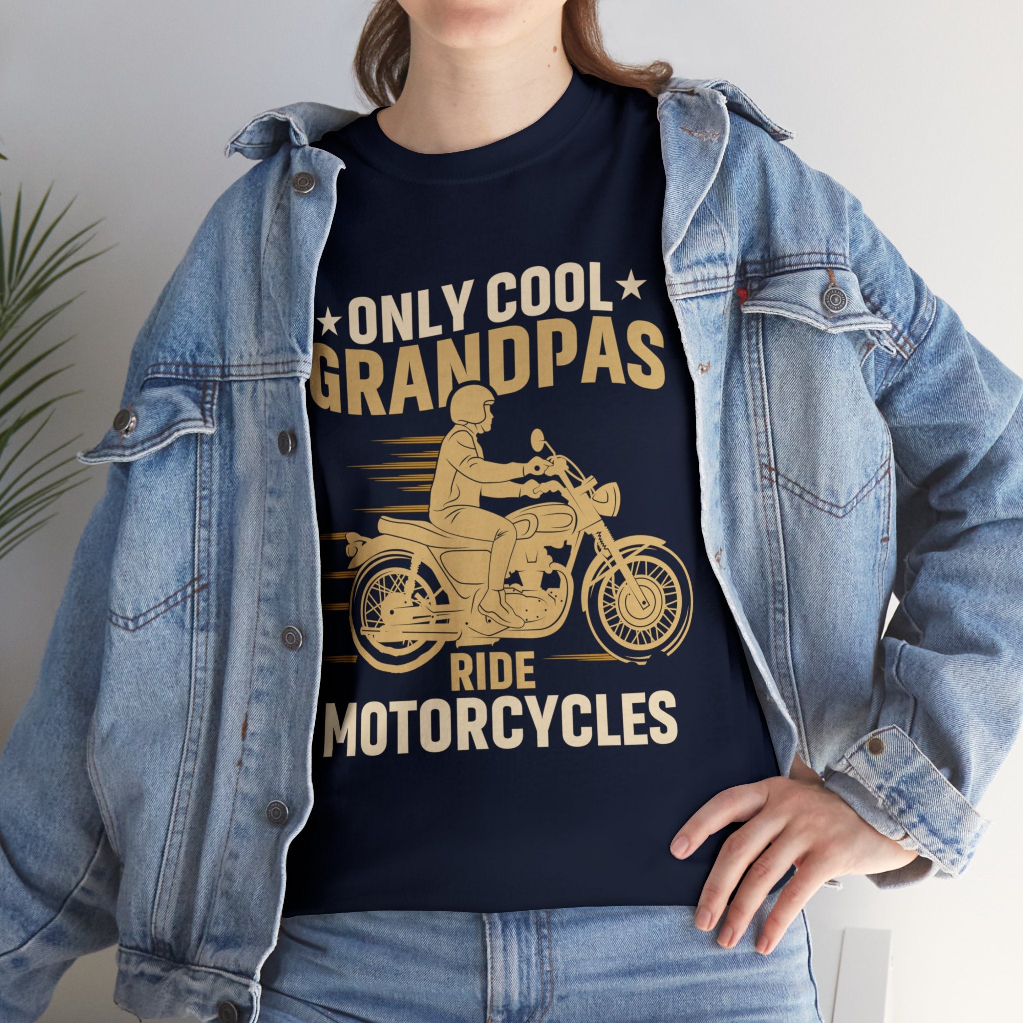 Funny Mens Grandpa Biker Motorcycle Bike Week Night T-Shirt Only Cool Grandpas Ride Motorcycles