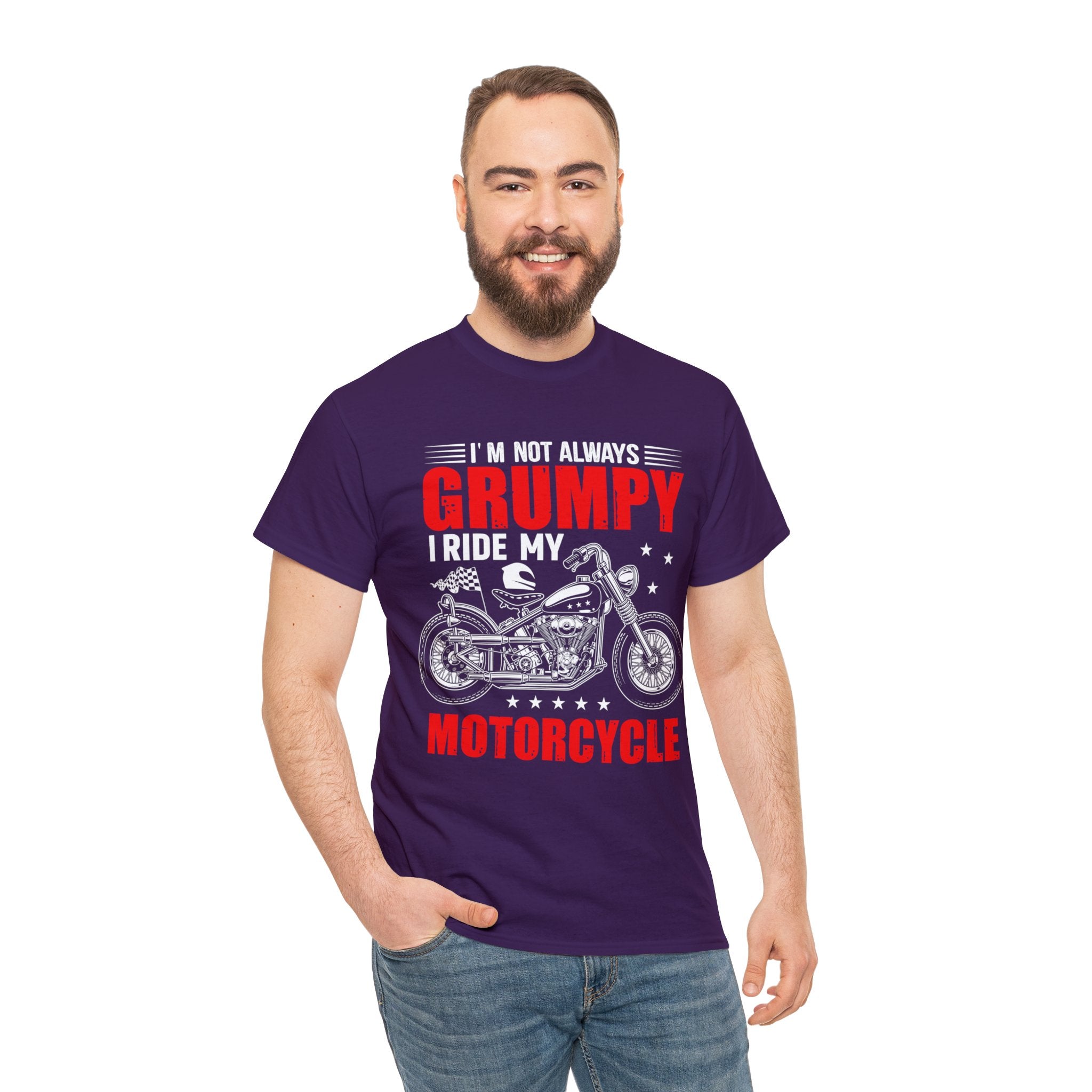 Funny Old Man Biker Motorcycle Bike Night Week T-Shirt Im not Always Grumpy I Ride My Motorcycle