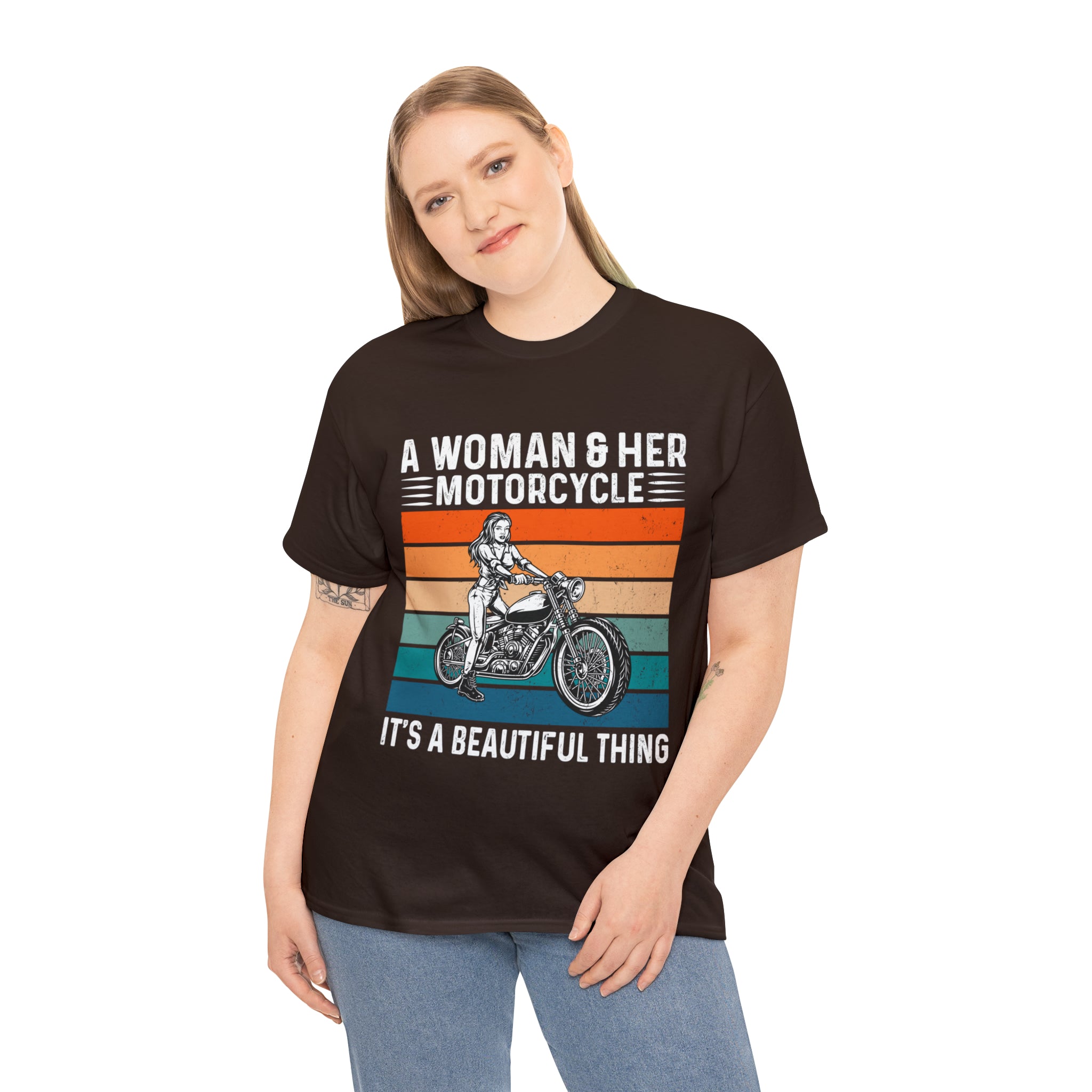 Funny Biker Chick Bike Night Week Motorcycle Casual Streetwear T-shirt a Woman and her Bike its a Beautiful Thing