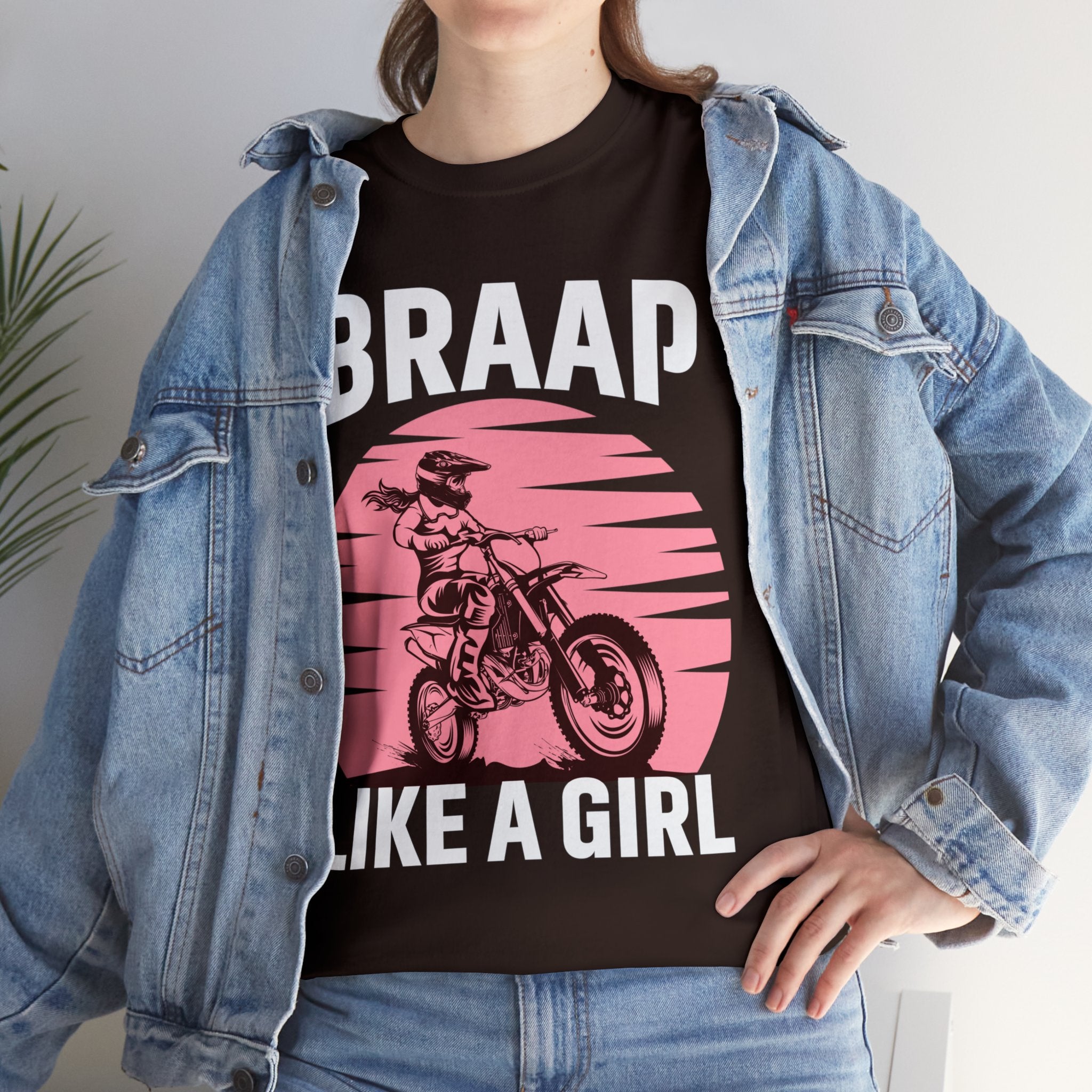 Funny Womens Dirt Bike Night Week Motorcycle Motocross Supercross T-Shirt Braap like a girl