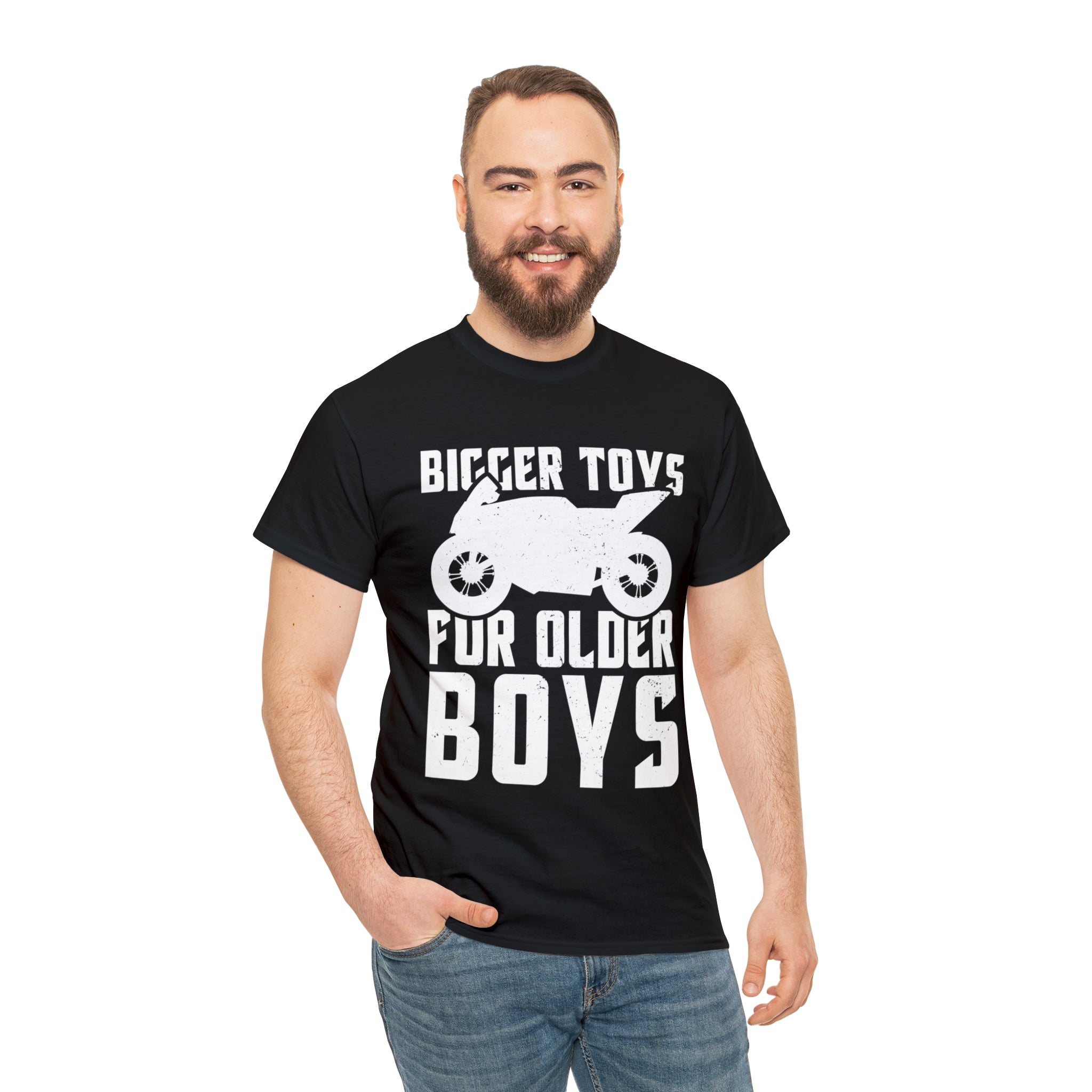 Men's Funny Motorcycle Biker Bike Night Week T-Shirt Bigger Toys for Older Boys