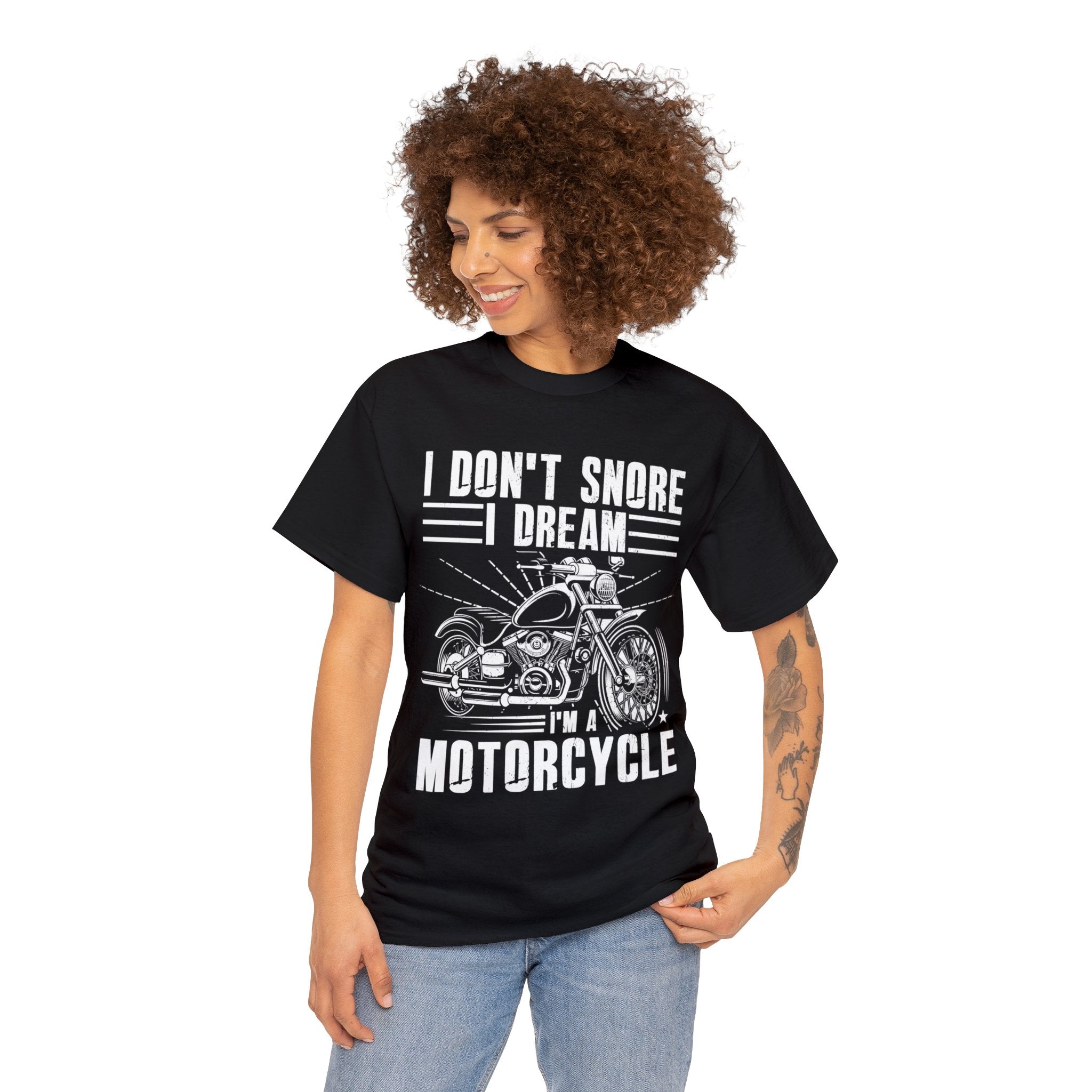 Mens Womens Funny Biker Motorcycle Bike Night Week T-shirt I don't snore I dream I am a Motorcycle