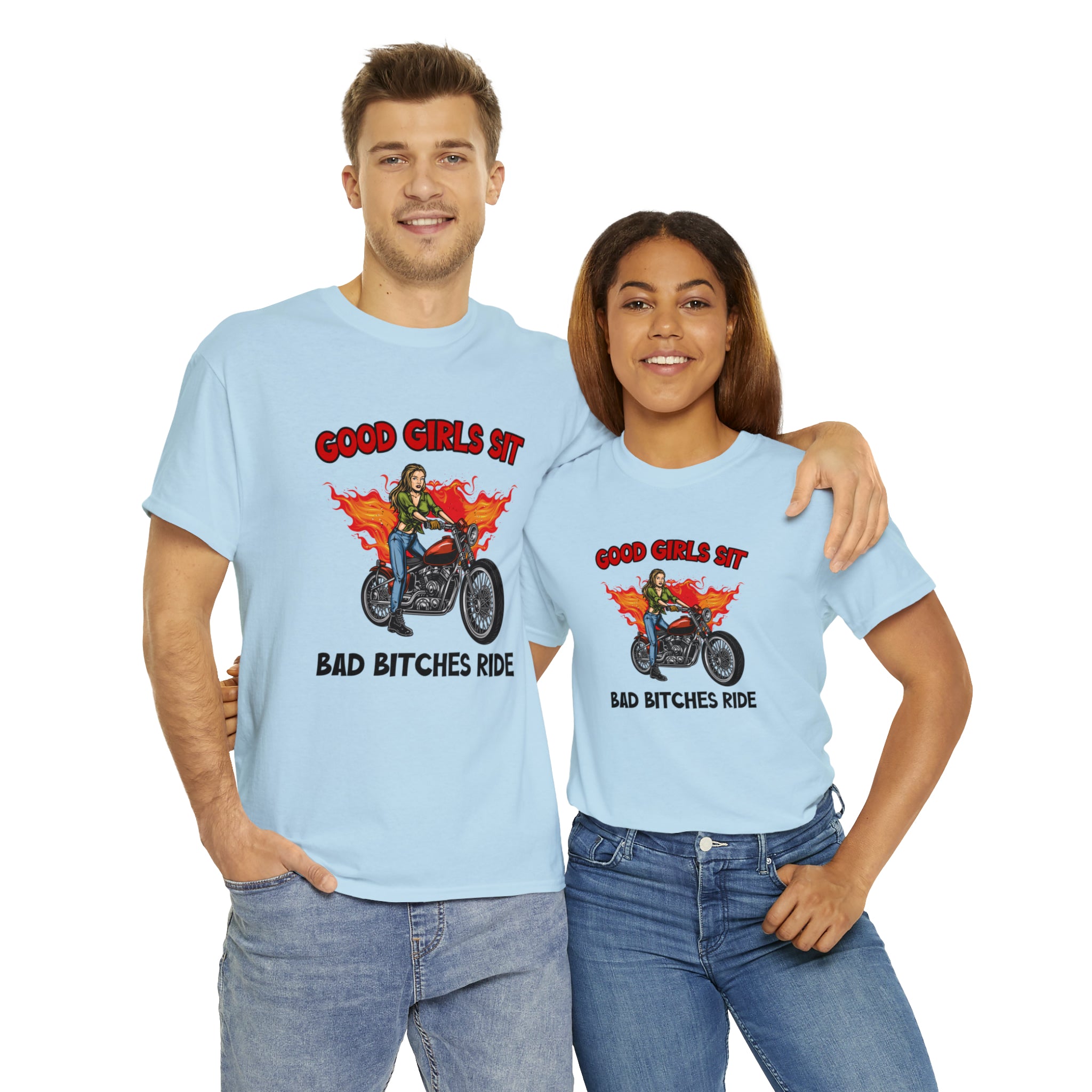 Women Motorcycle Street Wear T-Shirt Good Girls Sit Bad Bitches Ride Bike Week