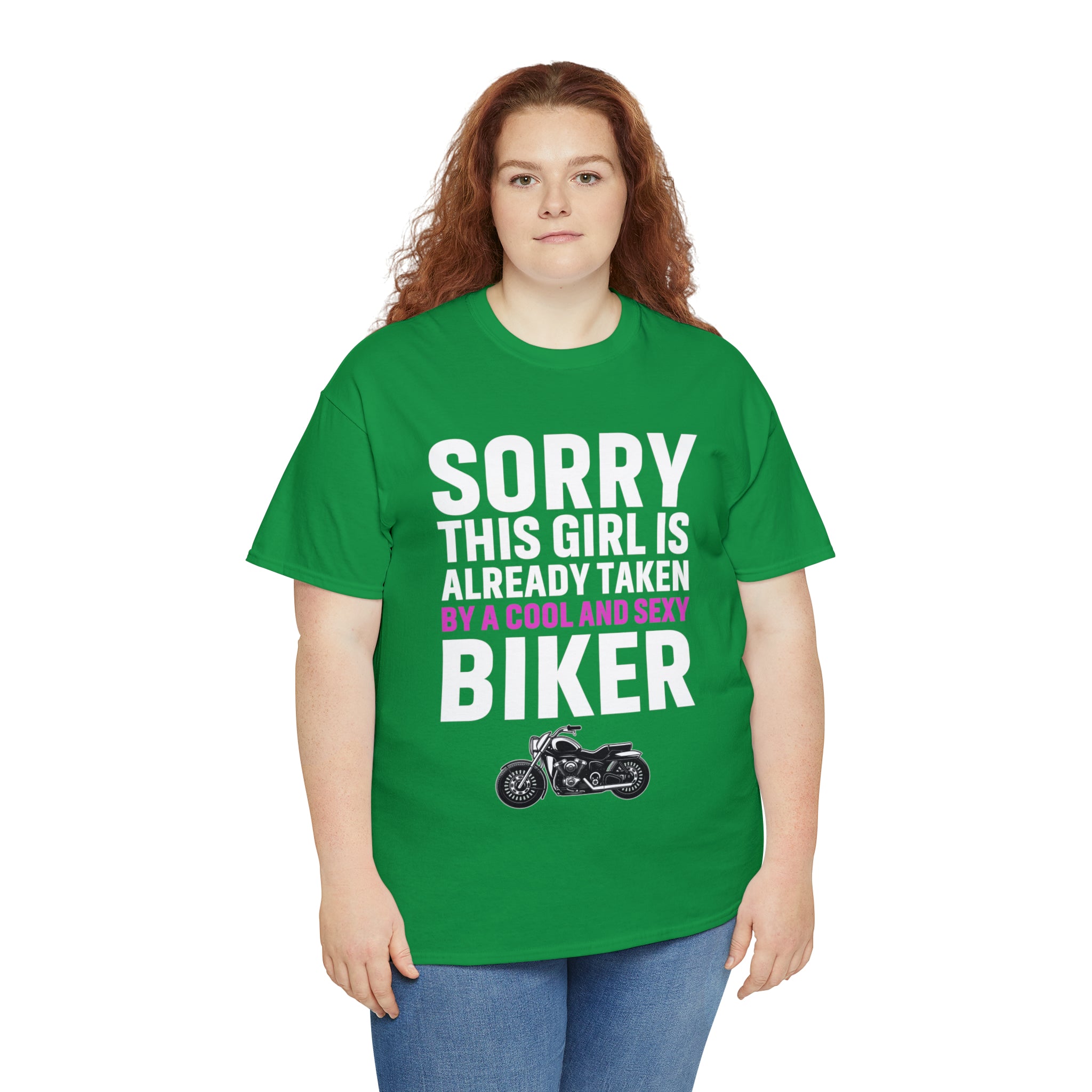 Women's Couples Funny Biker Bike Night Week Motorcycle T-shirt  Tee Shirt Sorry This Girl Is Already Taken By a Cool and Sexy Biker