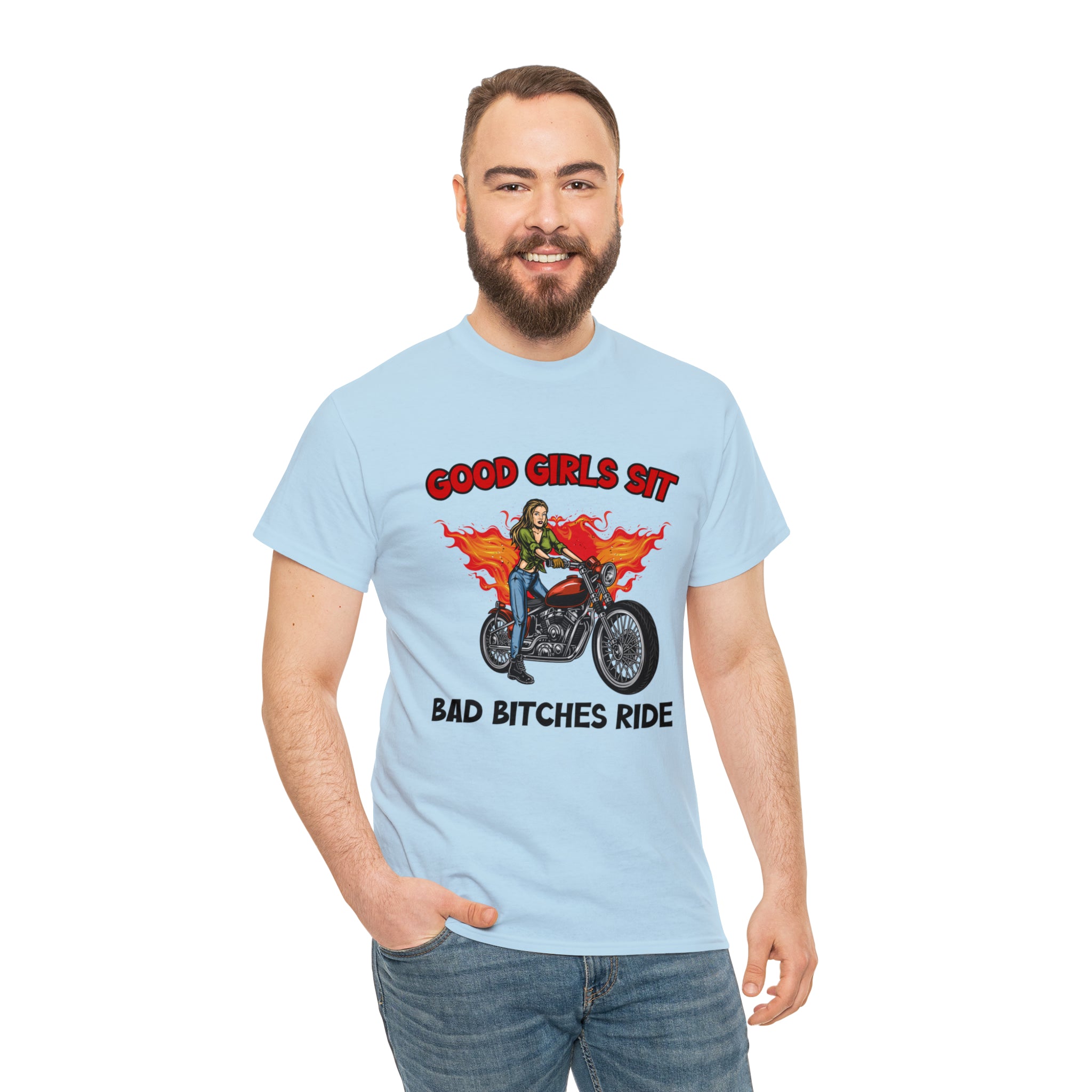 Women Motorcycle Street Wear T-Shirt Good Girls Sit Bad Bitches Ride Bike Week