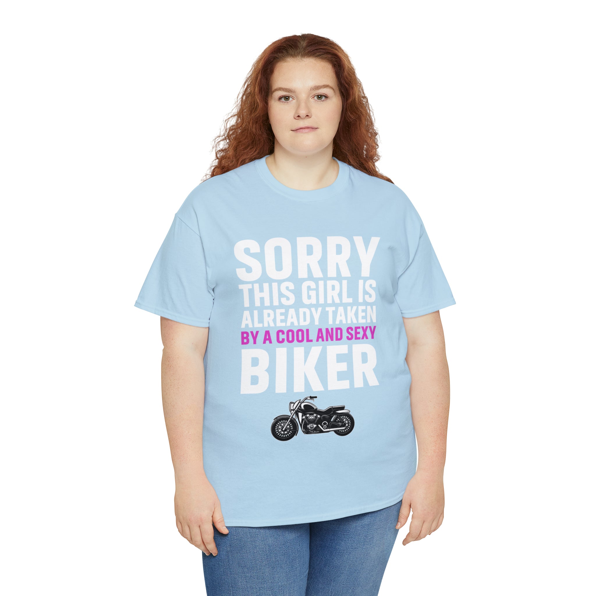 Women's Couples Funny Biker Bike Night Week Motorcycle T-shirt  Tee Shirt Sorry This Girl Is Already Taken By a Cool and Sexy Biker