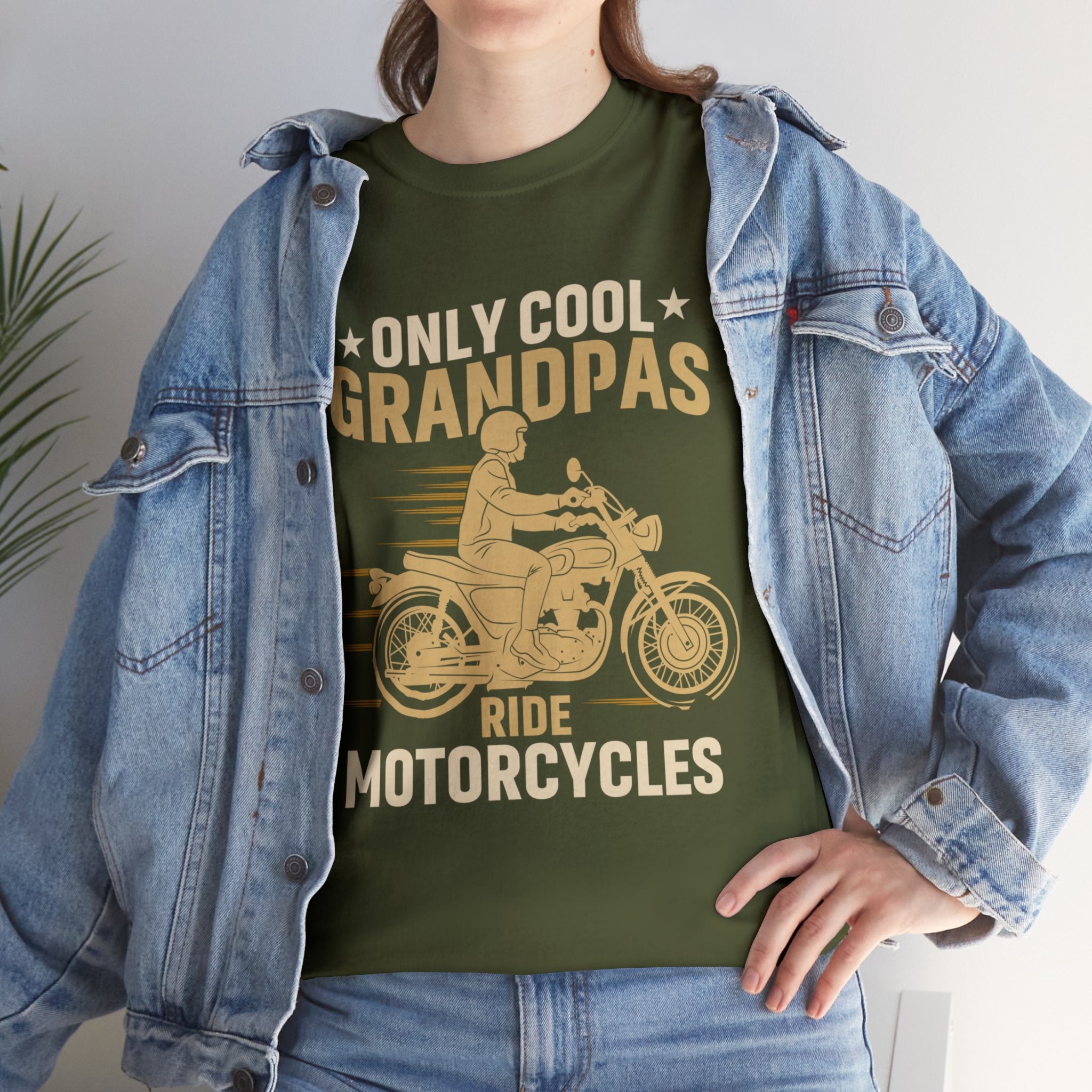 Funny Mens Grandpa Biker Motorcycle Bike Week Night T-Shirt Only Cool Grandpas Ride Motorcycles