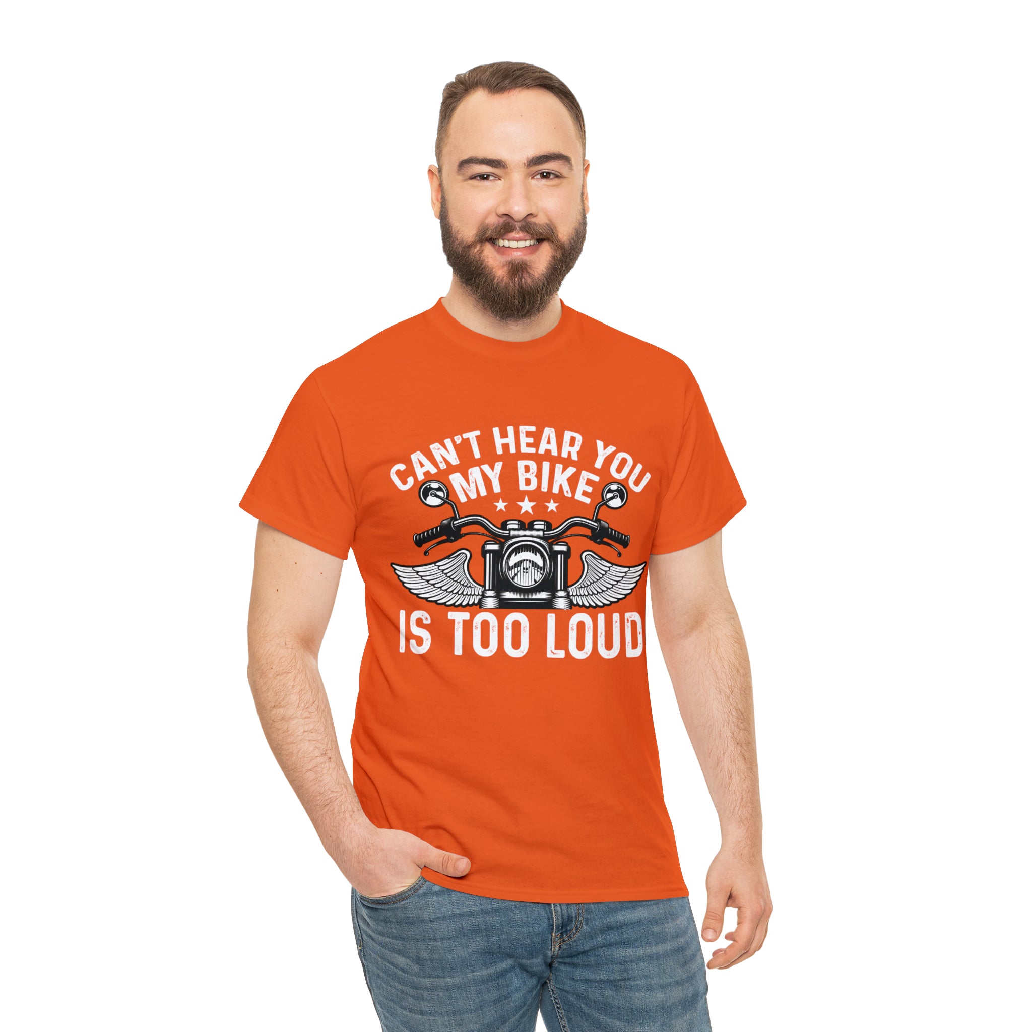 Funny Motorcycle Biker Bike Night Week Cotton T-Shirt. I Cant Hear You. My Bike is too Loud.