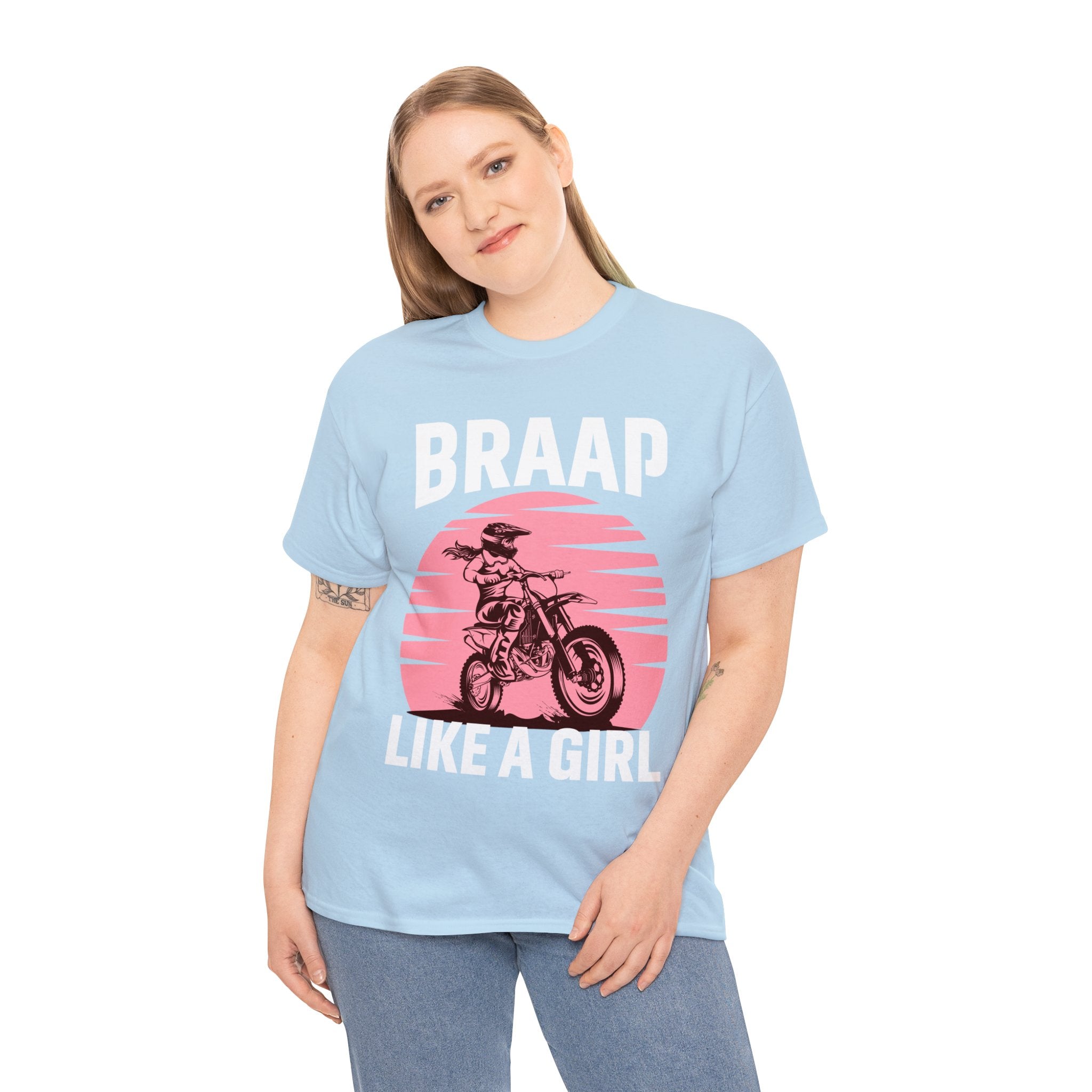 Funny Womens Dirt Bike Night Week Motorcycle Motocross Supercross T-Shirt Braap like a girl