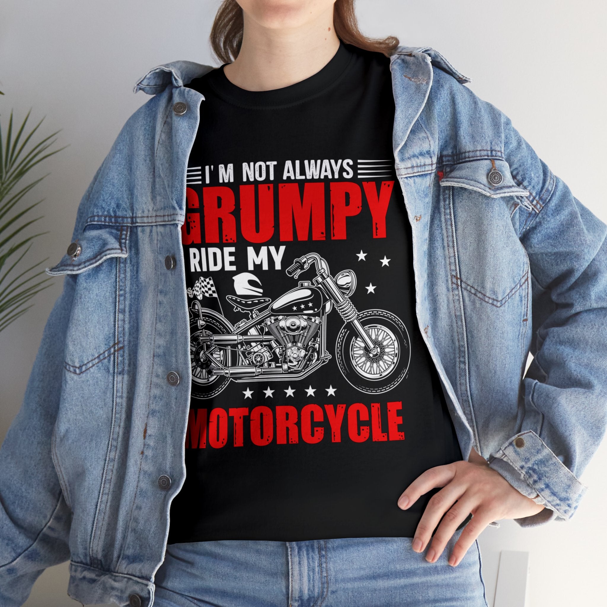 Funny Old Man Biker Motorcycle Bike Night Week T-Shirt Im not Always Grumpy I Ride My Motorcycle