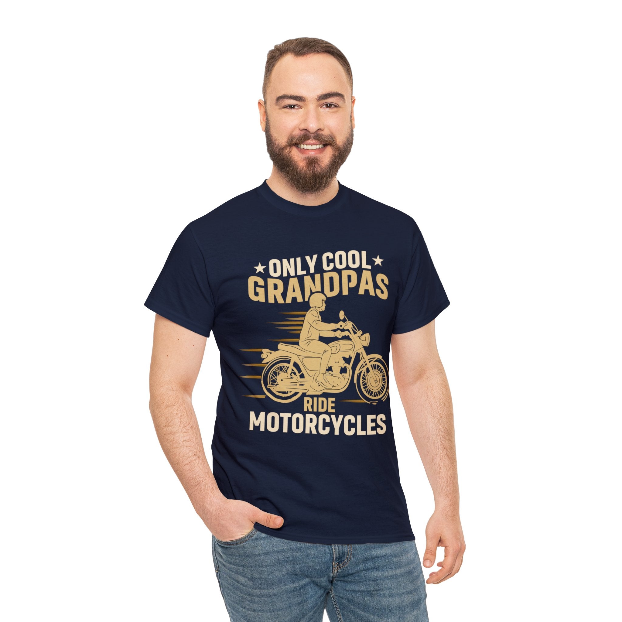 Funny Mens Grandpa Biker Motorcycle Bike Week Night T-Shirt Only Cool Grandpas Ride Motorcycles