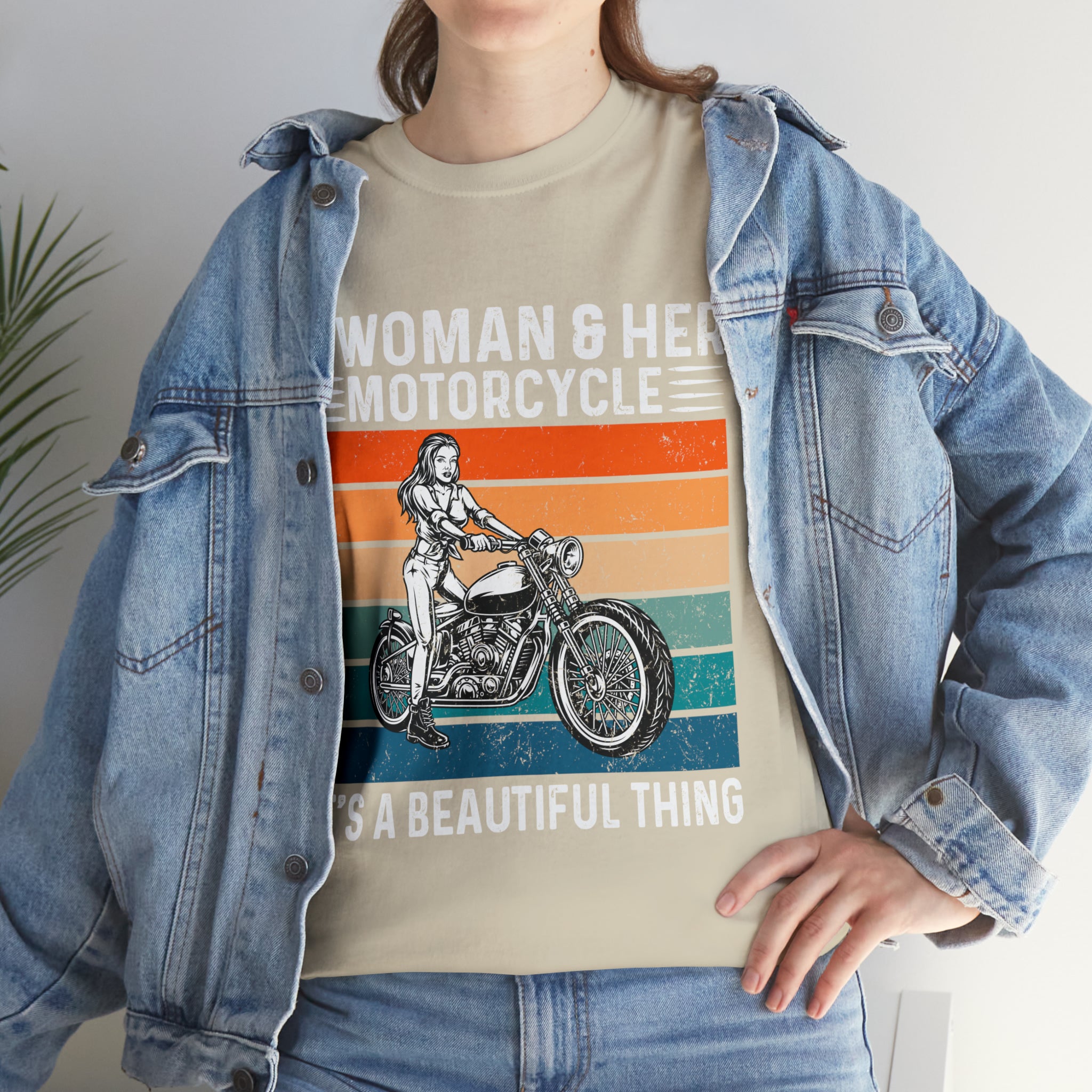 Funny Biker Chick Bike Night Week Motorcycle Casual Streetwear T-shirt a Woman and her Bike its a Beautiful Thing