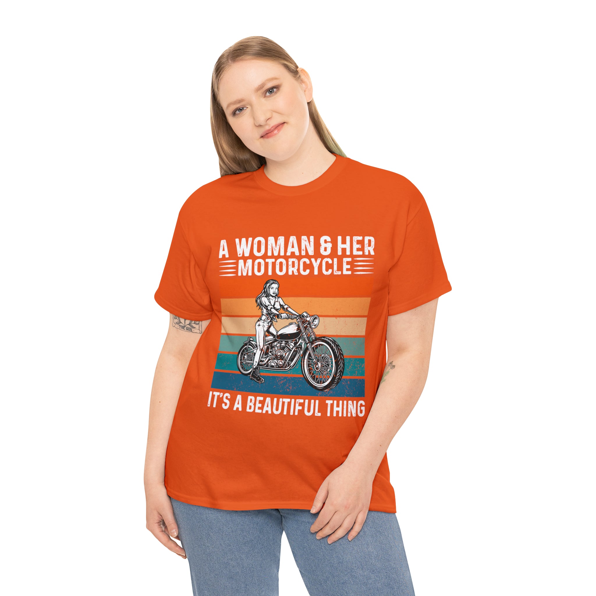 Funny Biker Chick Bike Night Week Motorcycle Casual Streetwear T-shirt a Woman and her Bike its a Beautiful Thing