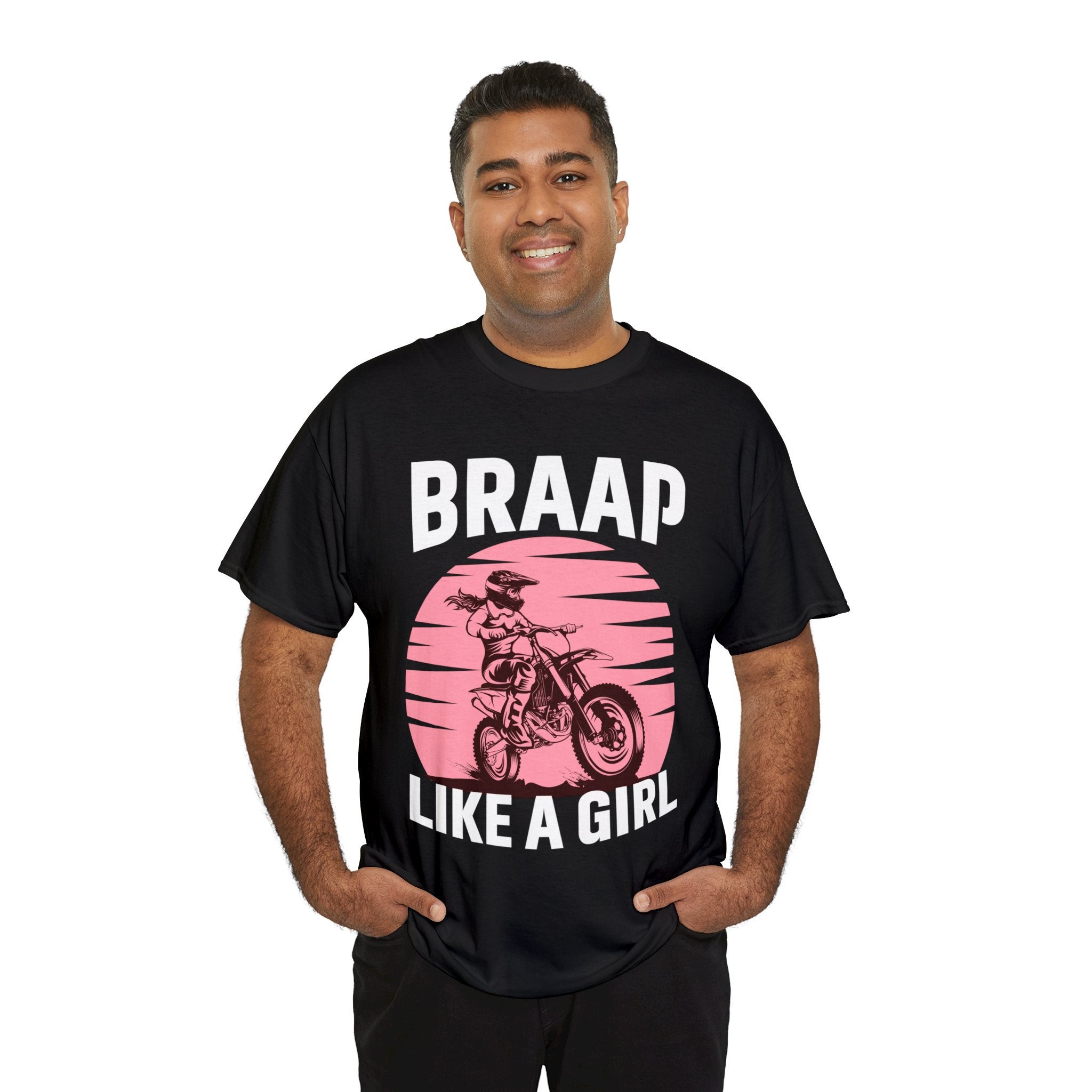 Funny Womens Dirt Bike Night Week Motorcycle Motocross Supercross T-Shirt Braap like a girl