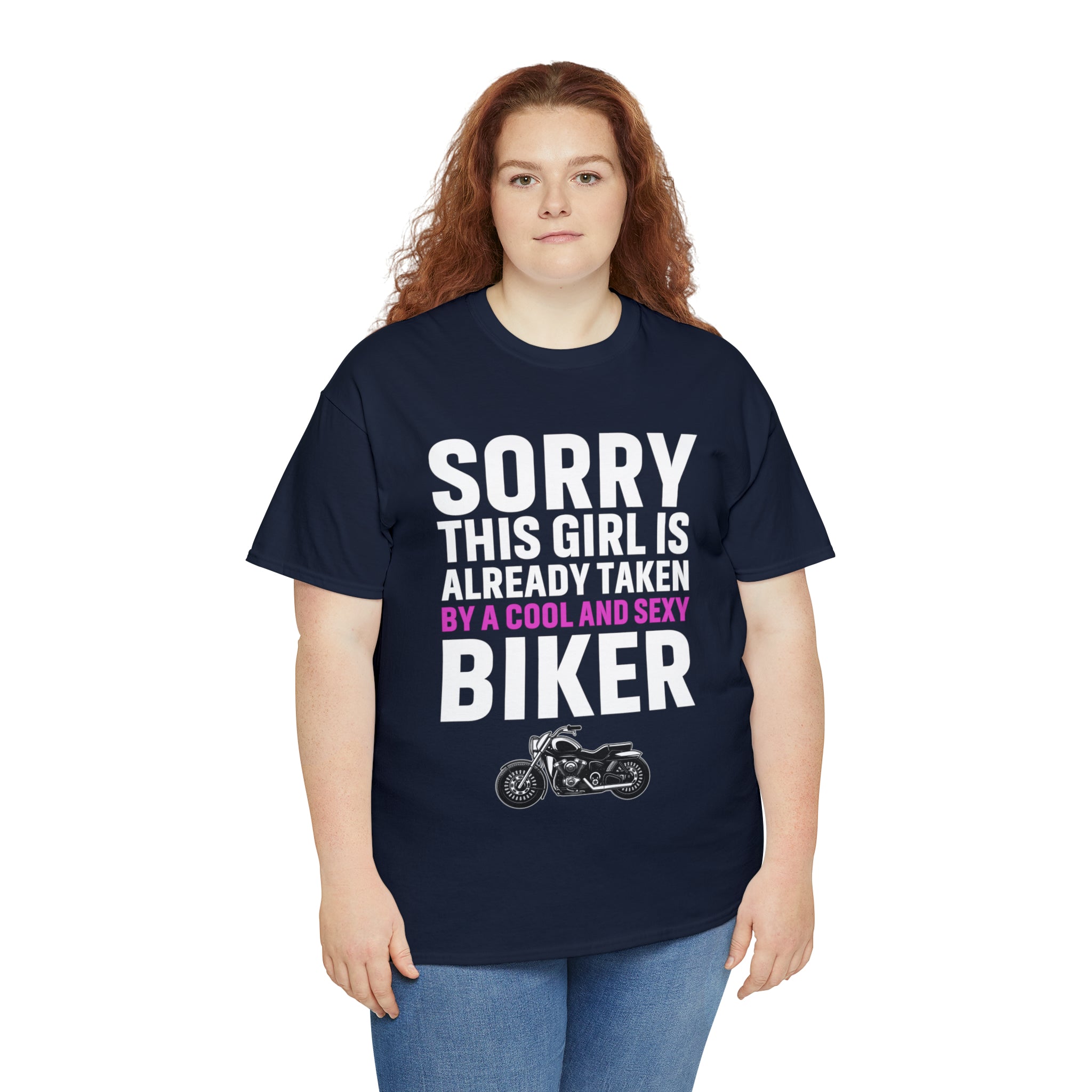 Women's Couples Funny Biker Bike Night Week Motorcycle T-shirt  Tee Shirt Sorry This Girl Is Already Taken By a Cool and Sexy Biker