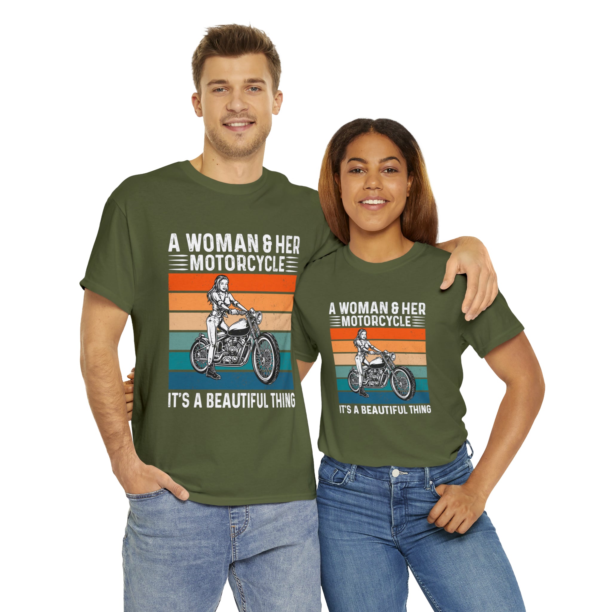 Funny Biker Chick Bike Night Week Motorcycle Casual Streetwear T-shirt a Woman and her Bike its a Beautiful Thing