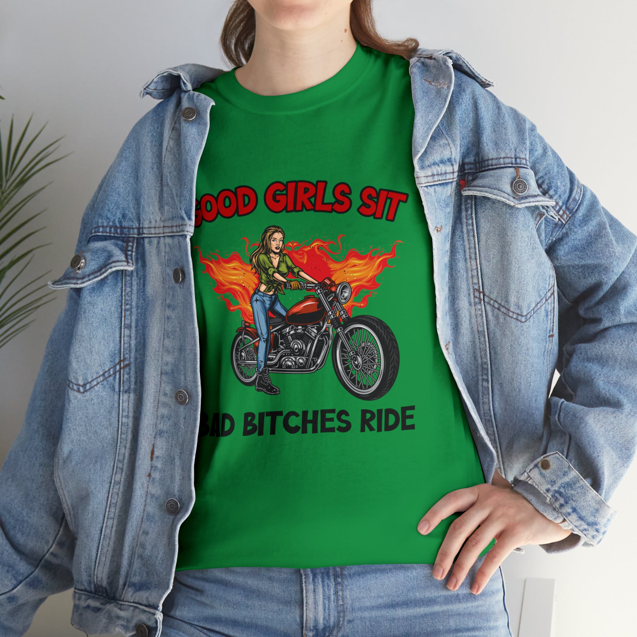 Women Motorcycle Street Wear T-Shirt Good Girls Sit Bad Bitches Ride Bike Week