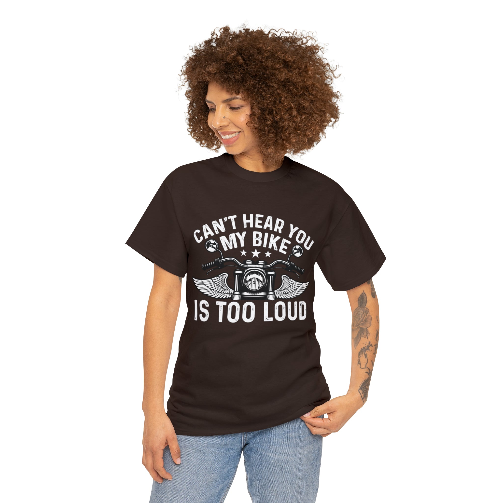 Funny Motorcycle Biker Bike Night Week Cotton T-Shirt. I Cant Hear You. My Bike is too Loud.