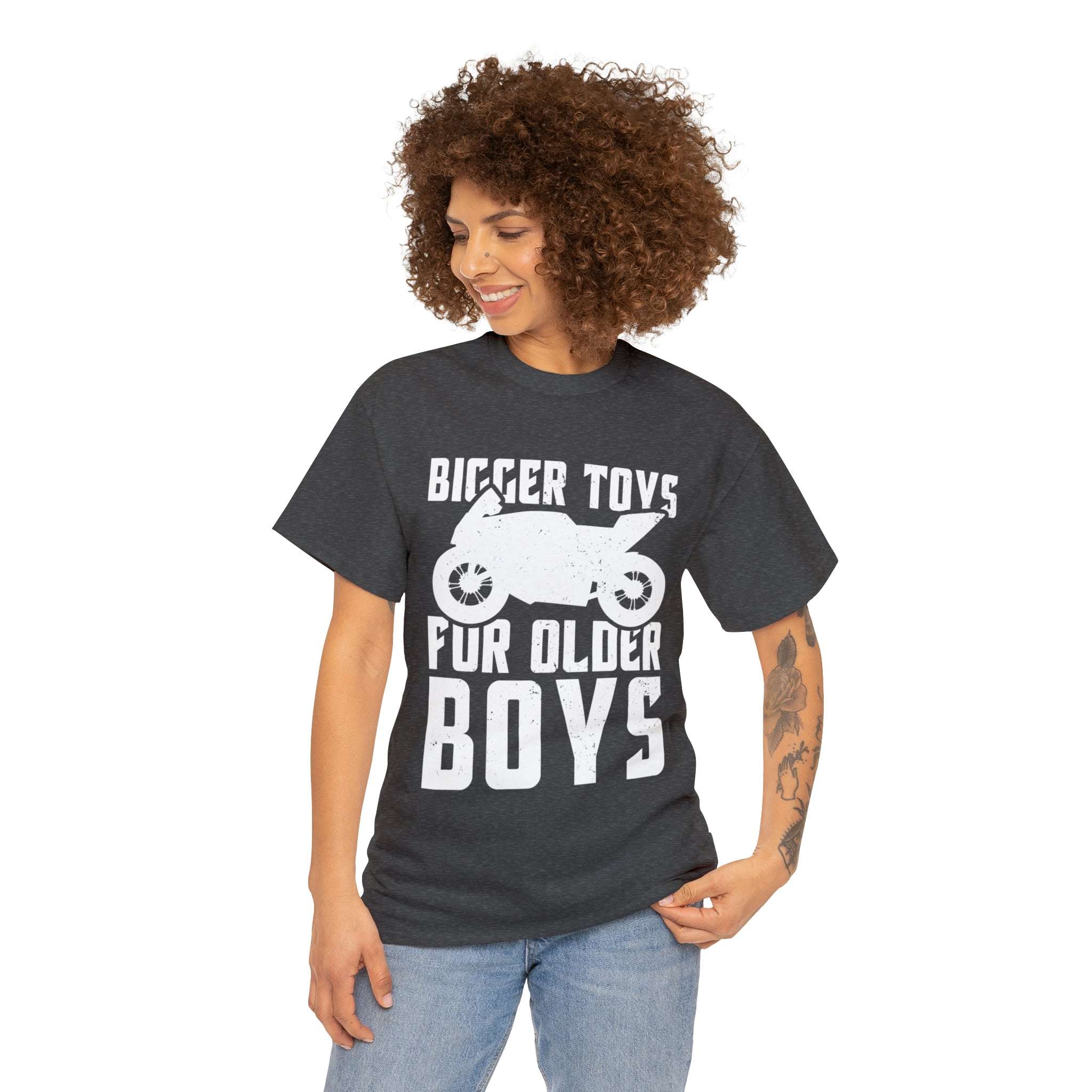 Men's Funny Motorcycle Biker Bike Night Week T-Shirt Bigger Toys for Older Boys