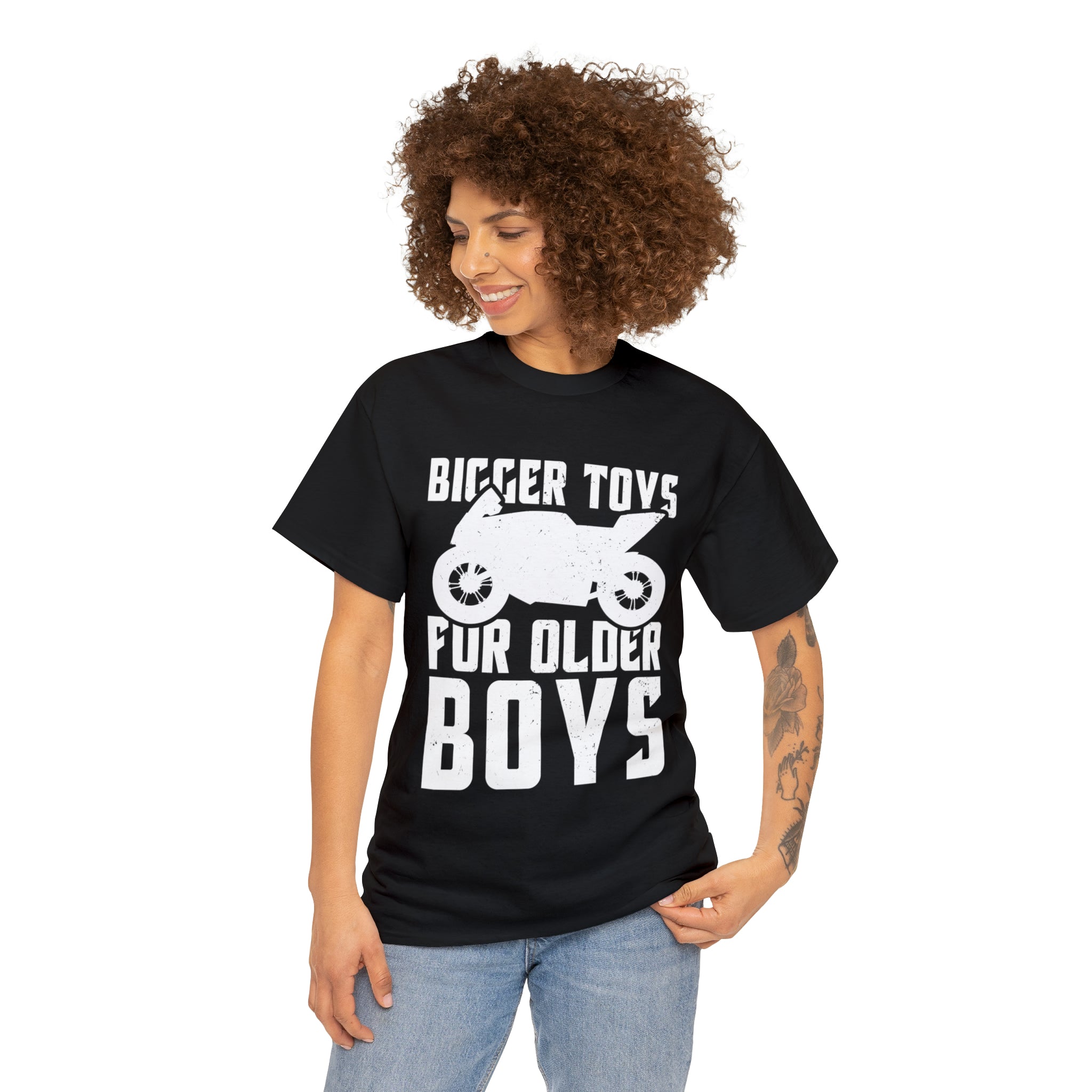 Men's Funny Motorcycle Biker Bike Night Week T-Shirt Bigger Toys for Older Boys