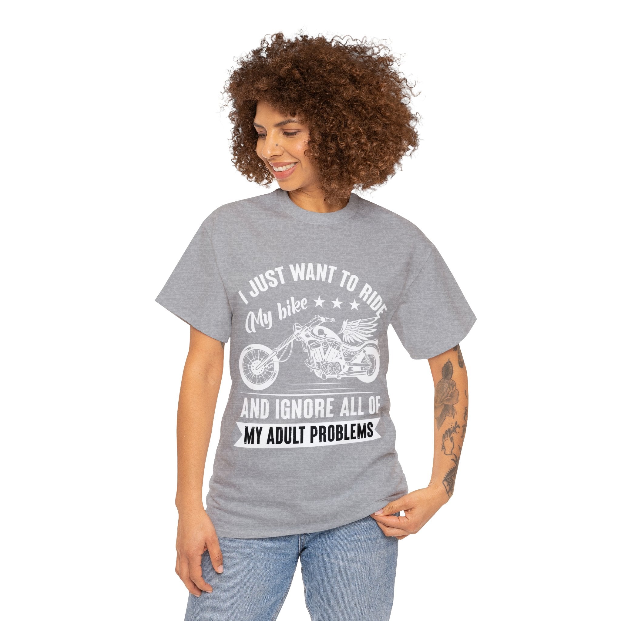 Mens Womens Funny Biker Motorcycle Bike Week Night T-Shirt I just want to ride my motorcycle and forget all my adult responsibilities