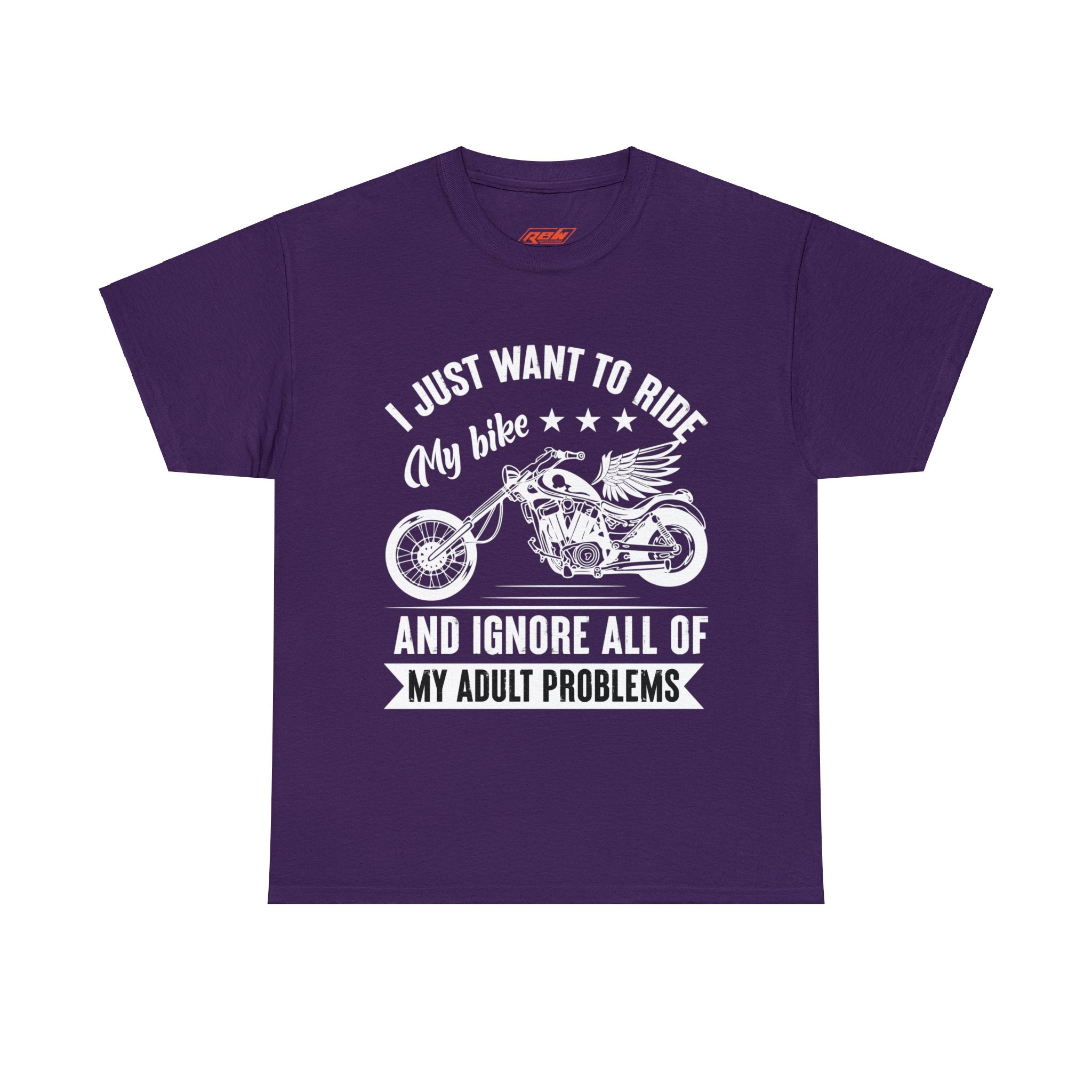 Mens Womens Funny Biker Motorcycle Bike Week Night T-Shirt I just want to ride my motorcycle and forget all my adult responsibilities