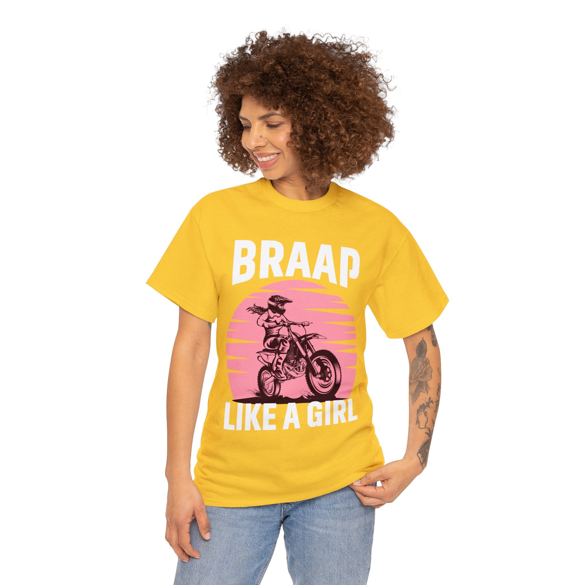 Funny Womens Dirt Bike Night Week Motorcycle Motocross Supercross T-Shirt Braap like a girl