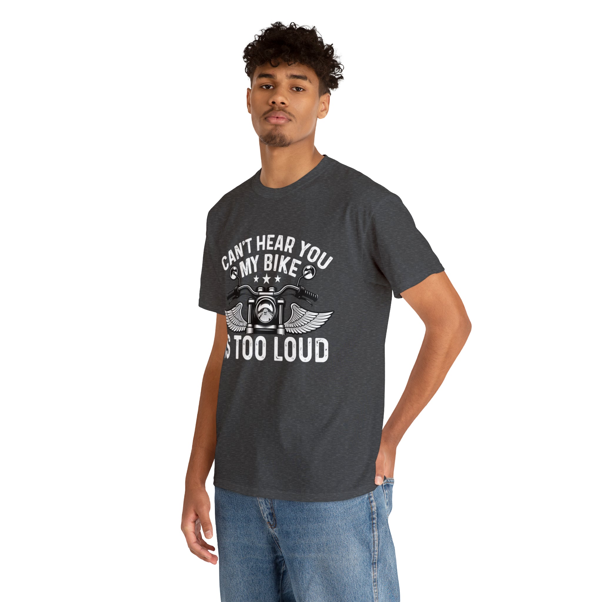 Funny Motorcycle Biker Bike Night Week Cotton T-Shirt. I Cant Hear You. My Bike is too Loud.