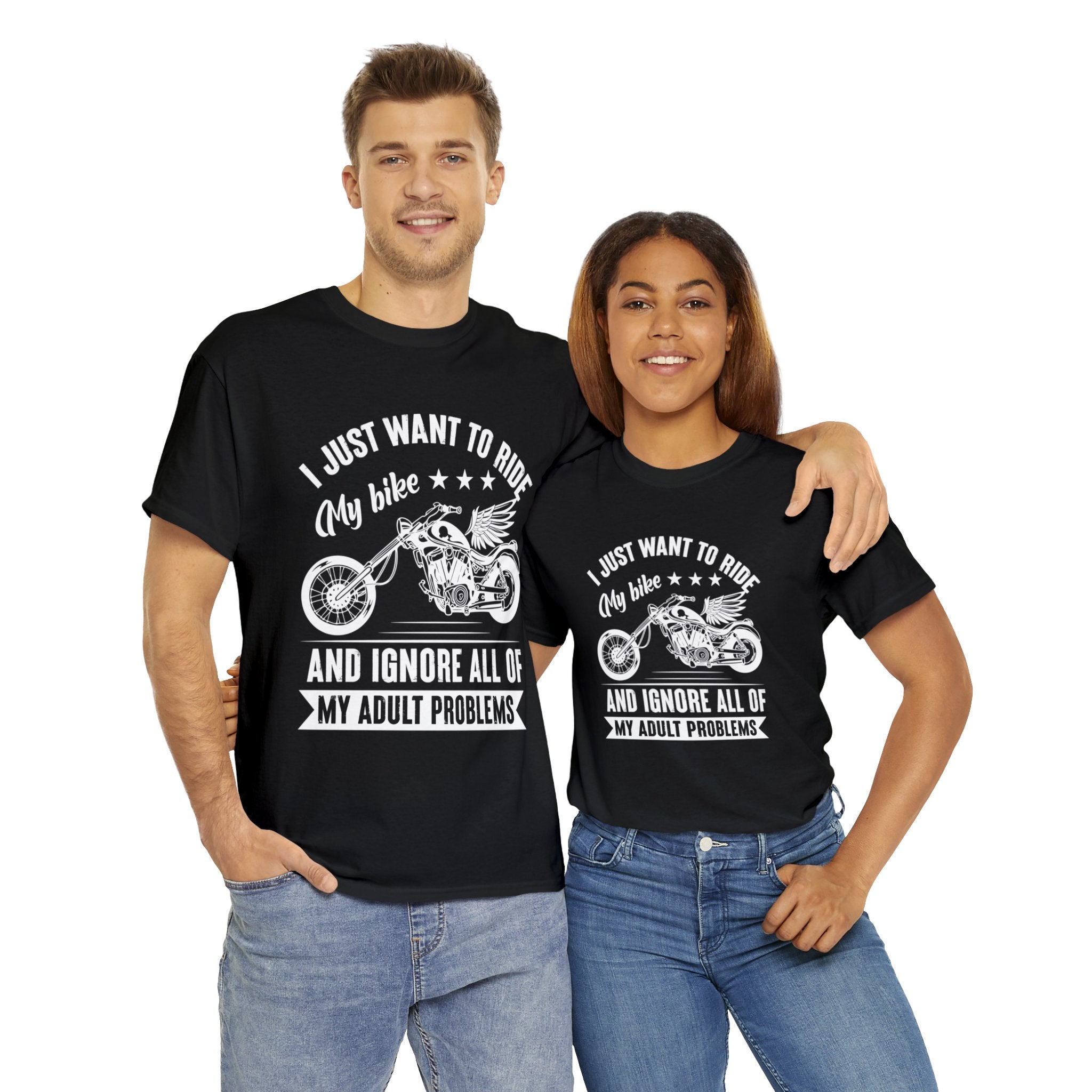 Mens Womens Funny Biker Motorcycle Bike Week Night T-Shirt I just want to ride my motorcycle and forget all my adult responsibilities