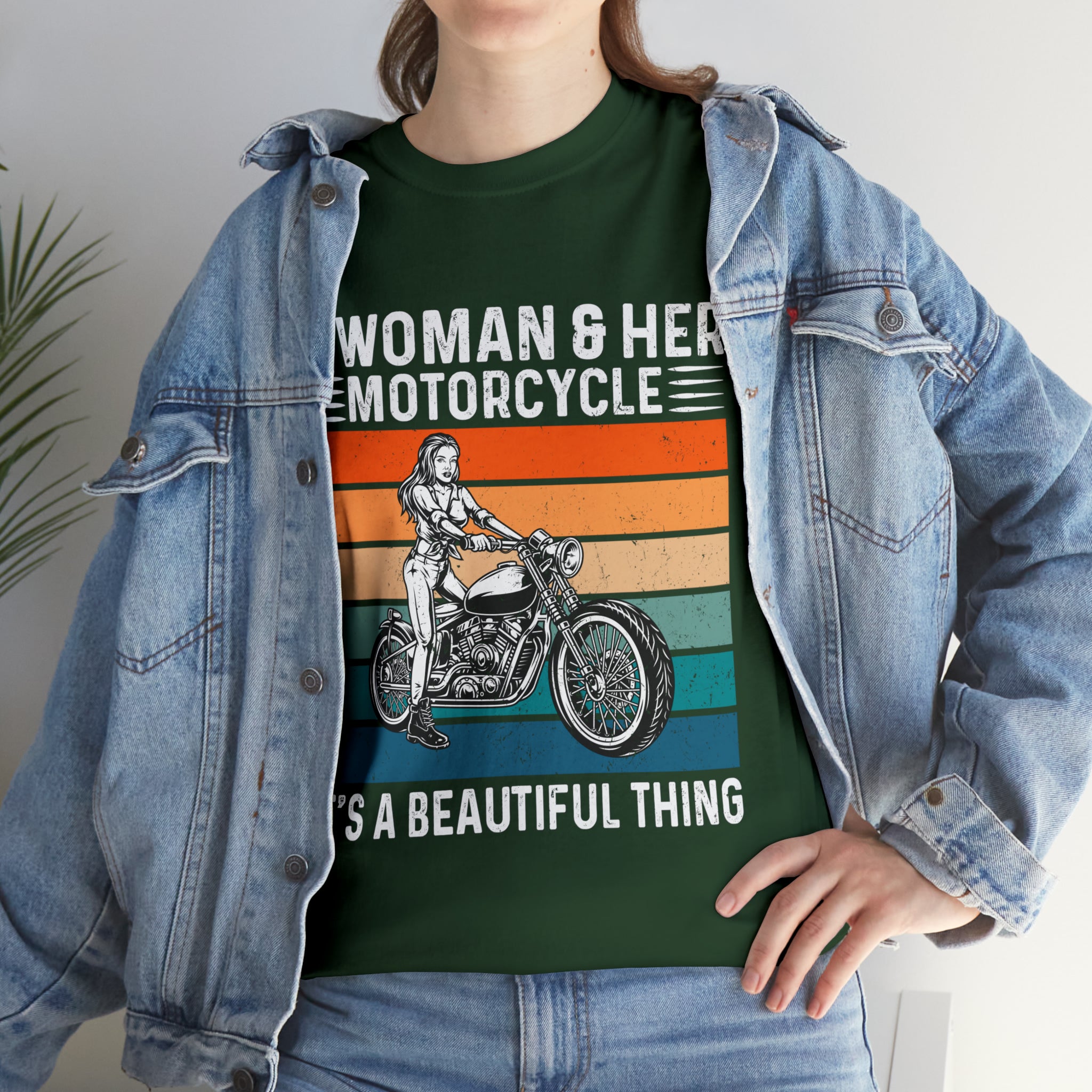 Funny Biker Chick Bike Night Week Motorcycle Casual Streetwear T-shirt a Woman and her Bike its a Beautiful Thing