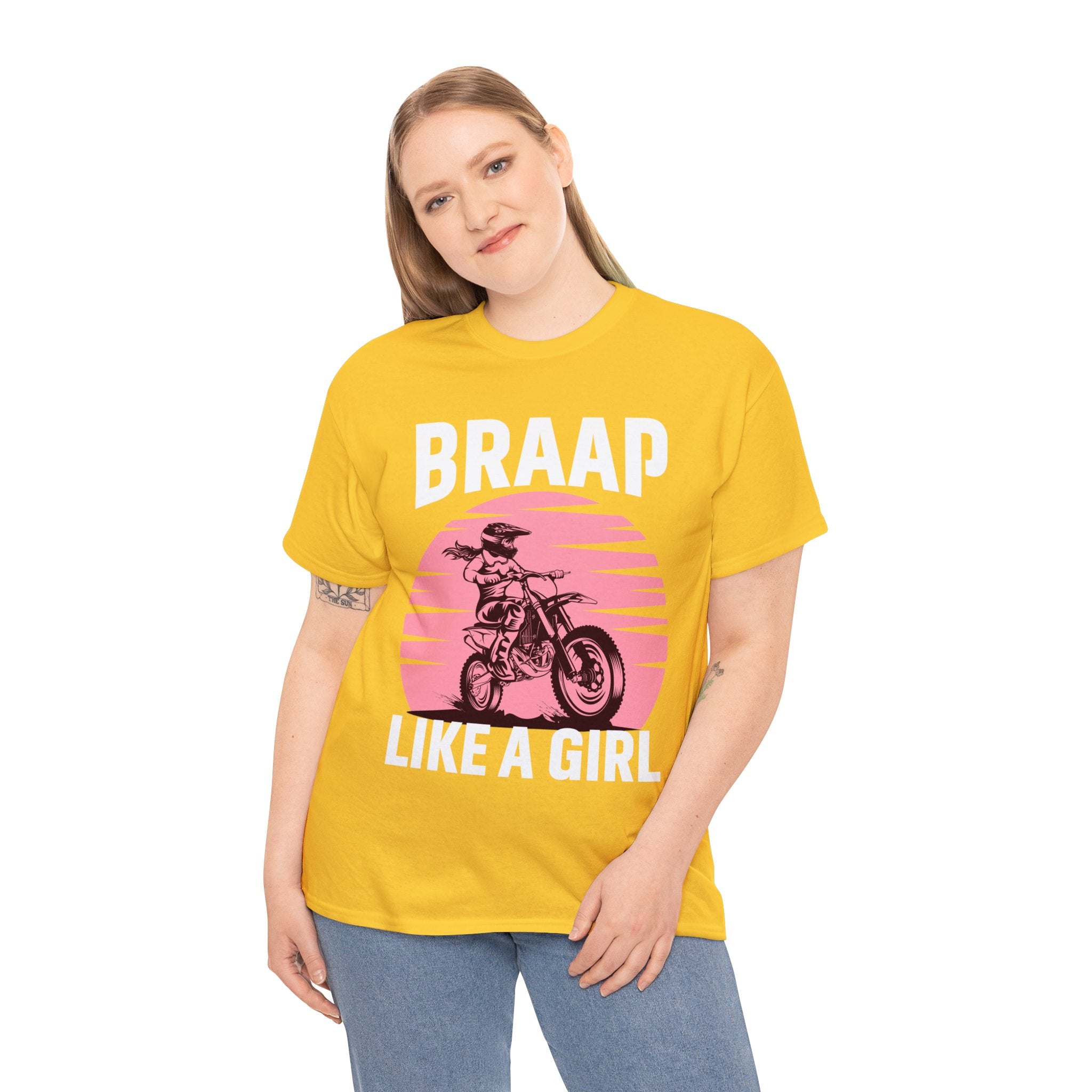 Funny Womens Dirt Bike Night Week Motorcycle Motocross Supercross T-Shirt Braap like a girl