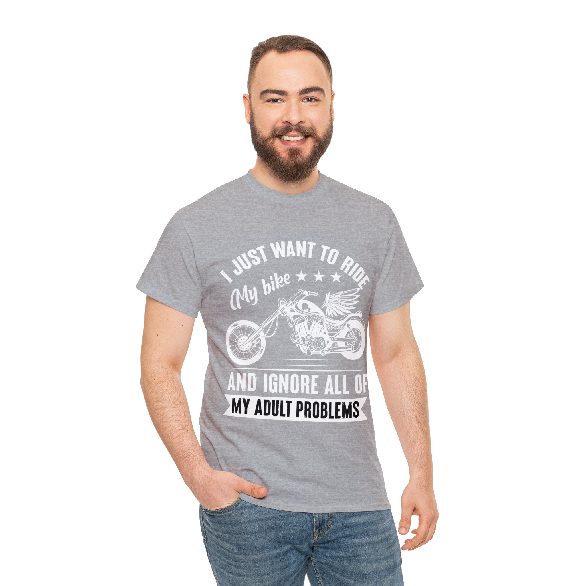 Mens Womens Funny Biker Motorcycle Bike Week Night T-Shirt I just want to ride my motorcycle and forget all my adult responsibilities