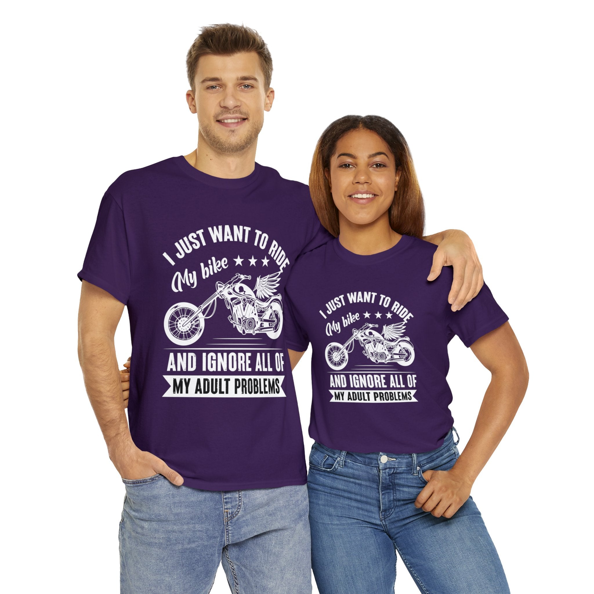 Mens Womens Funny Biker Motorcycle Bike Week Night T-Shirt I just want to ride my motorcycle and forget all my adult responsibilities