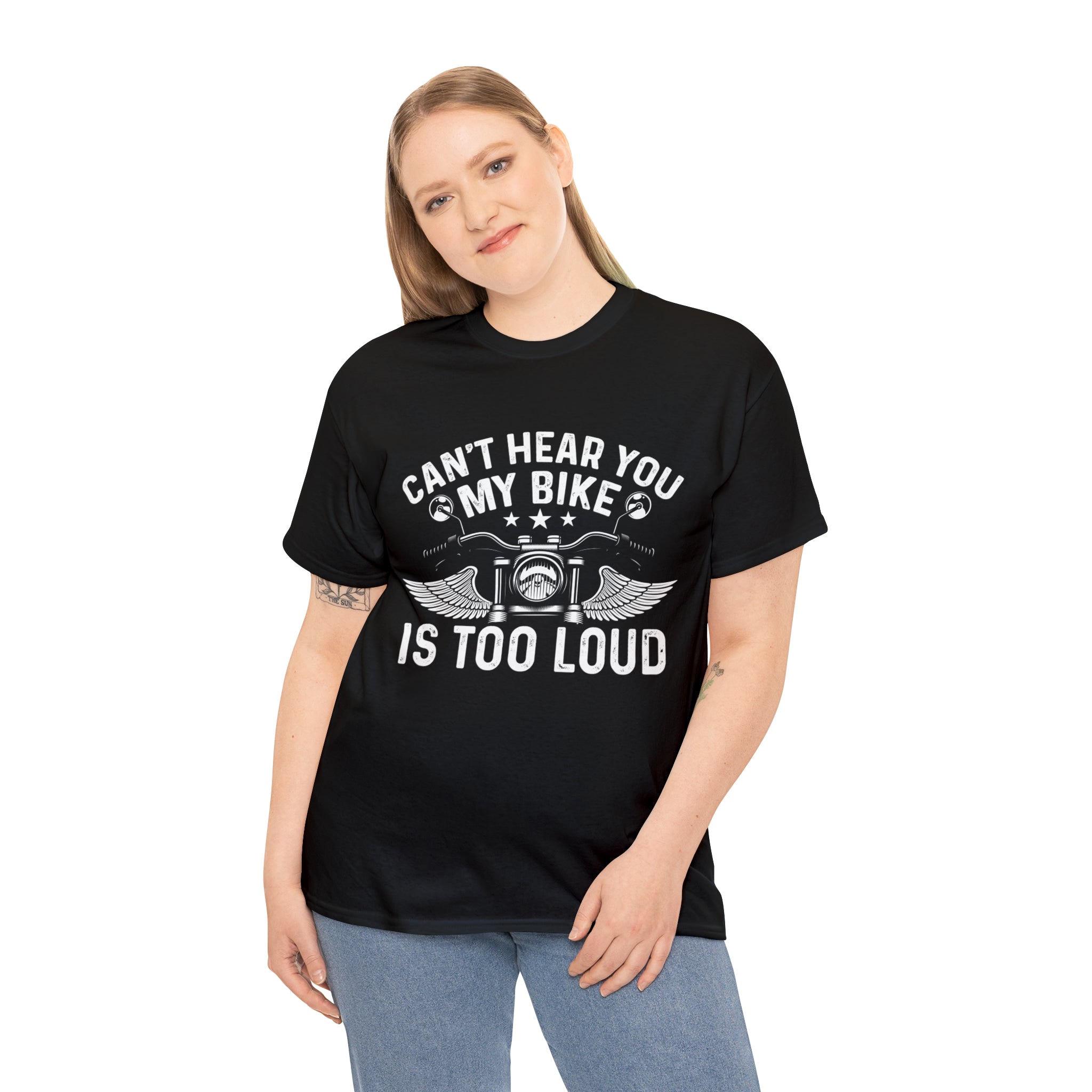 Funny Motorcycle Biker Bike Night Week Cotton T-Shirt. I Cant Hear You. My Bike is too Loud.