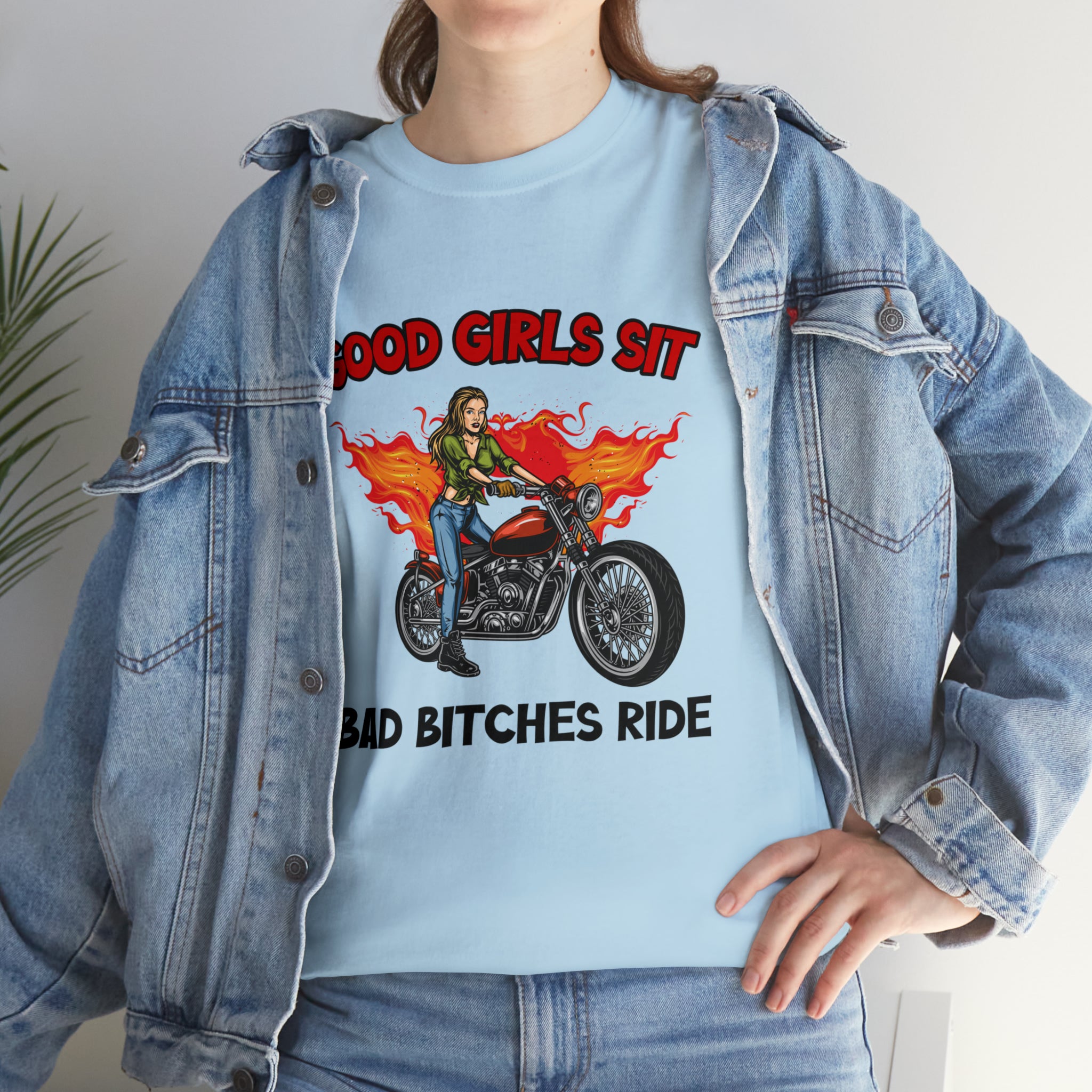 Women Motorcycle Street Wear T-Shirt Good Girls Sit Bad Bitches Ride Bike Week