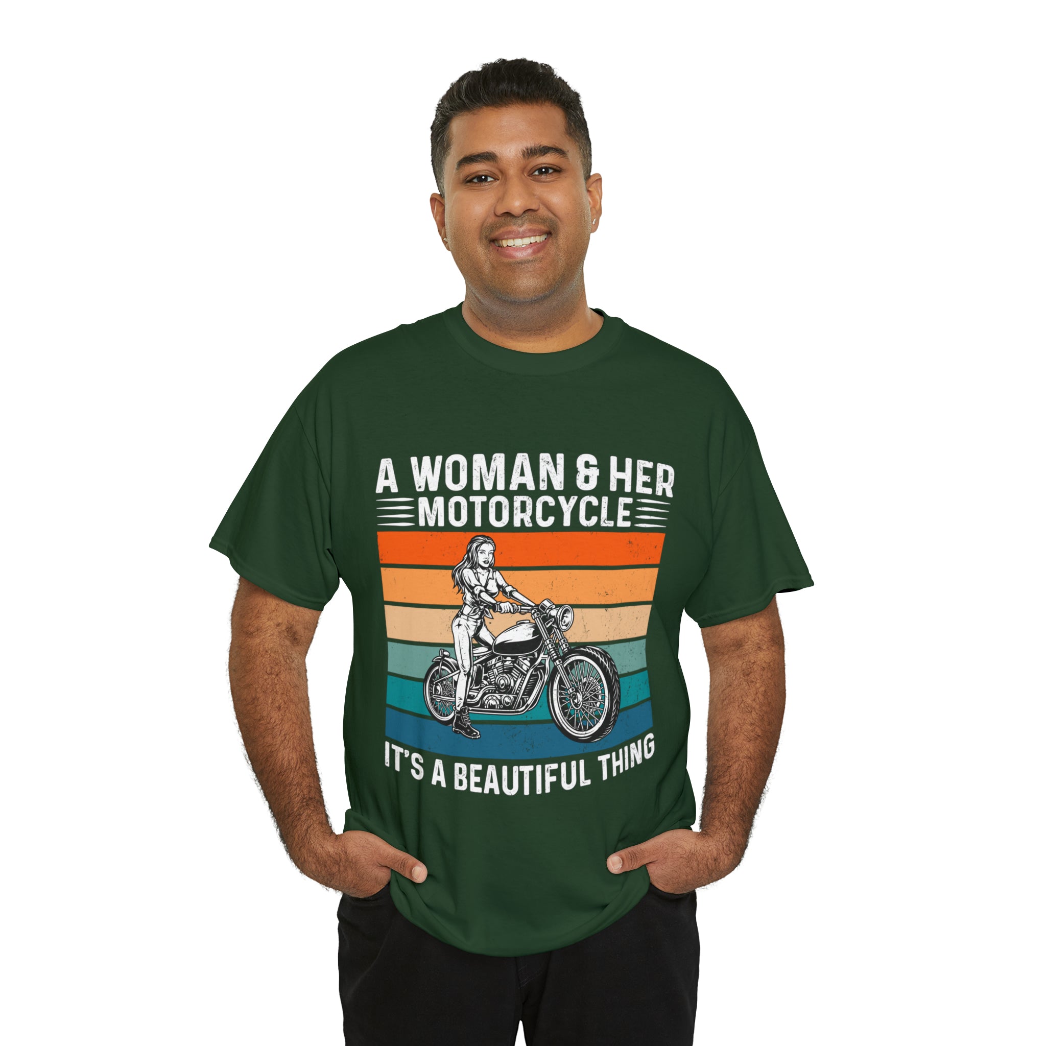 Funny Biker Chick Bike Night Week Motorcycle Casual Streetwear T-shirt a Woman and her Bike its a Beautiful Thing