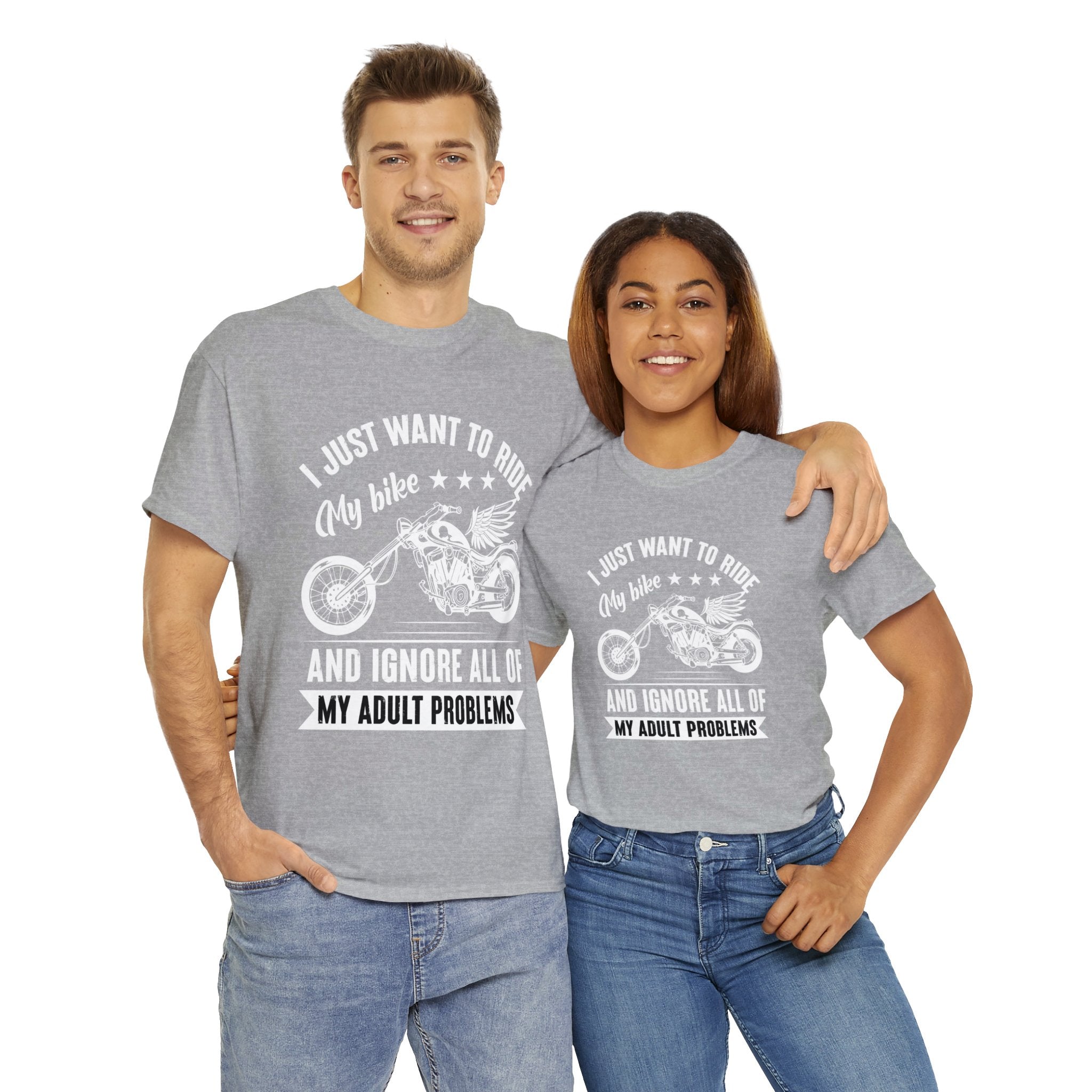 Mens Womens Funny Biker Motorcycle Bike Week Night T-Shirt I just want to ride my motorcycle and forget all my adult responsibilities