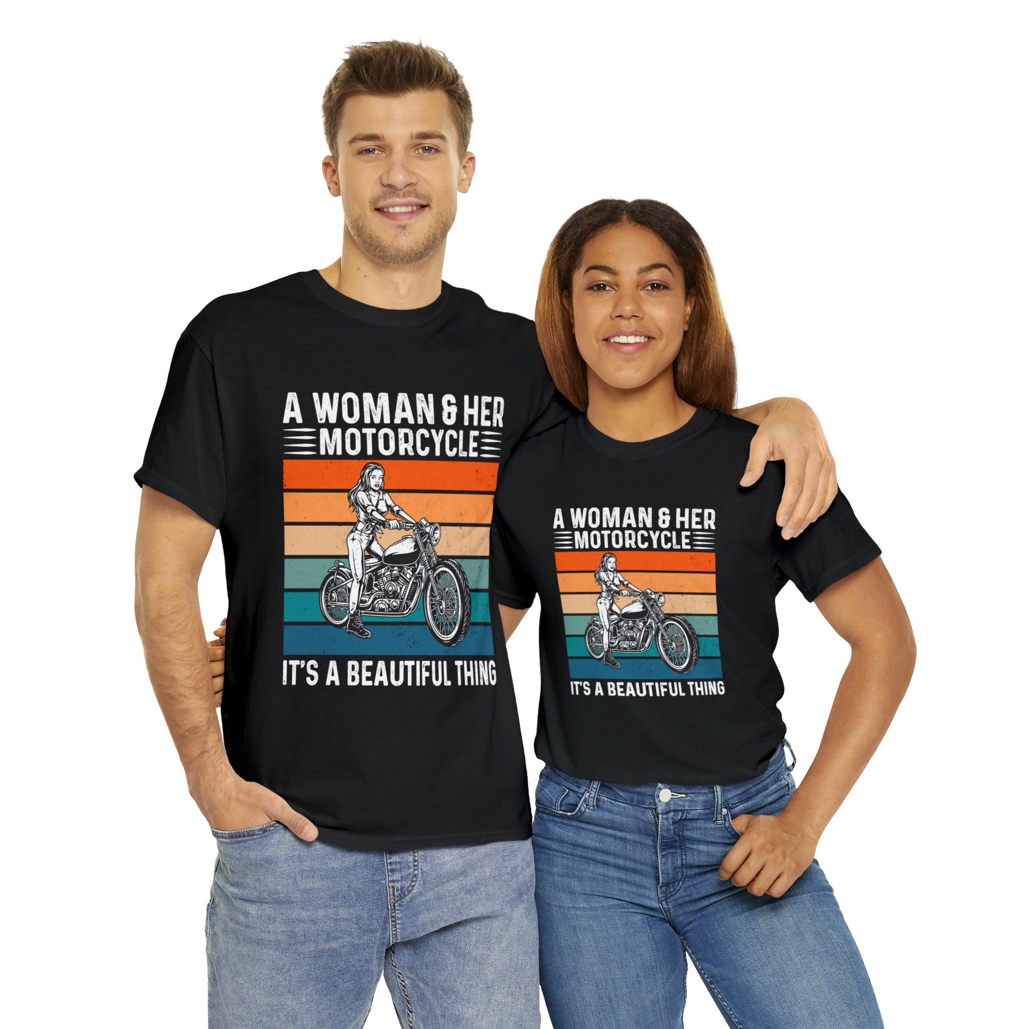 Funny Biker Chick Bike Night Week Motorcycle Casual Streetwear T-shirt a Woman and her Bike its a Beautiful Thing