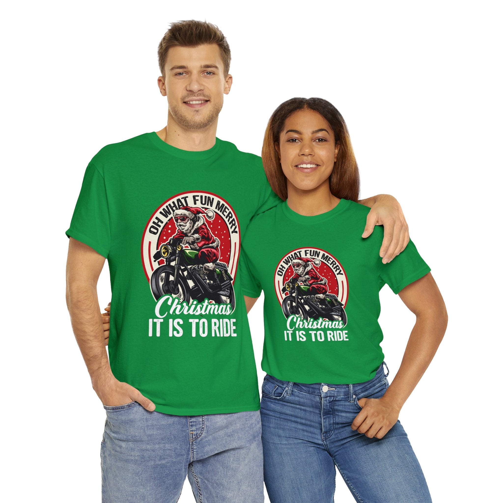 Funny Christmas Mens Womens Biker Motorcycle Bike Night Week T-Shirt Oh What Fun Merry Christmas it is to Ride