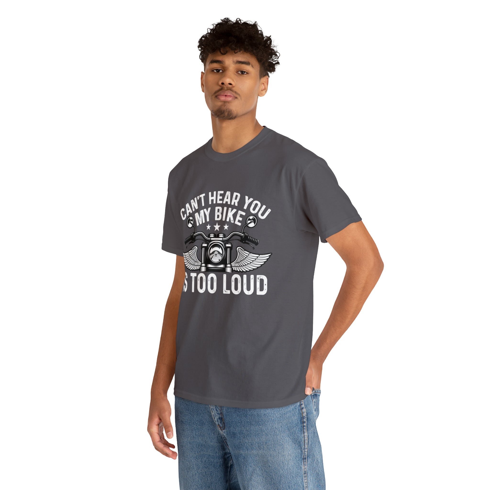 Funny Motorcycle Biker Bike Night Week Cotton T-Shirt. I Cant Hear You. My Bike is too Loud.