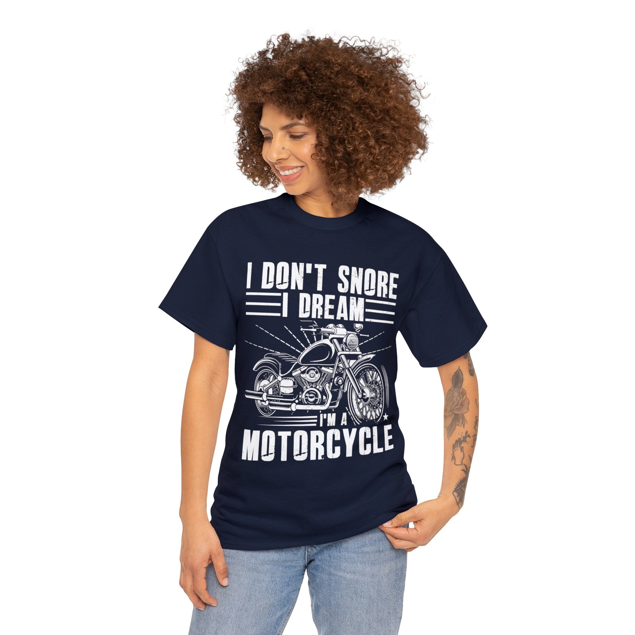 Mens Womens Funny Biker Motorcycle Bike Night Week T-shirt I don't snore I dream I am a Motorcycle